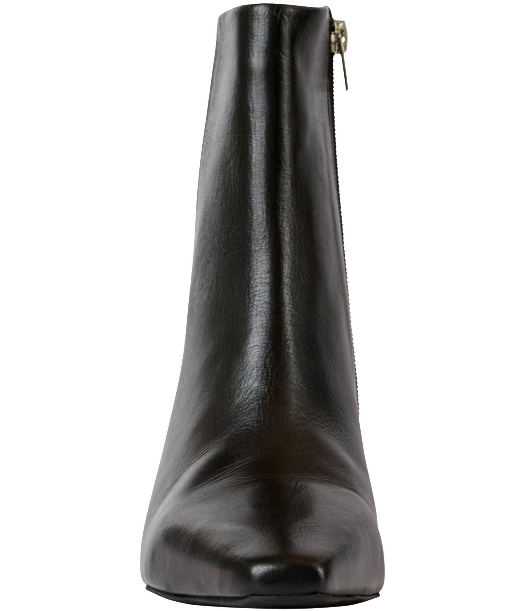 Andre Assous Amerie Leather Croco Embossed Accent Snip Toe Dress Booties