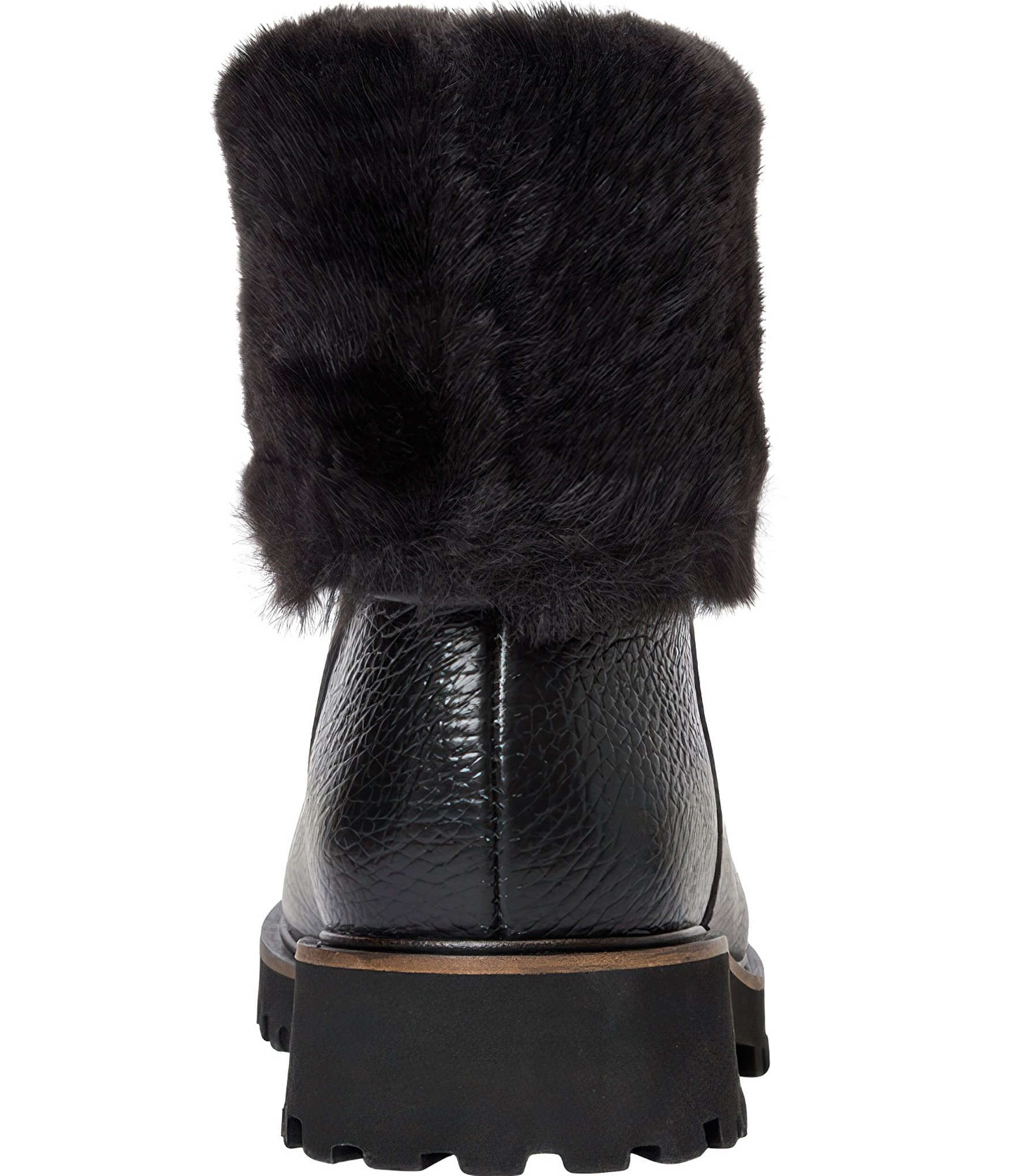 Andre Assous Ayla Leather Faux Shearling Cuff Lug Booties