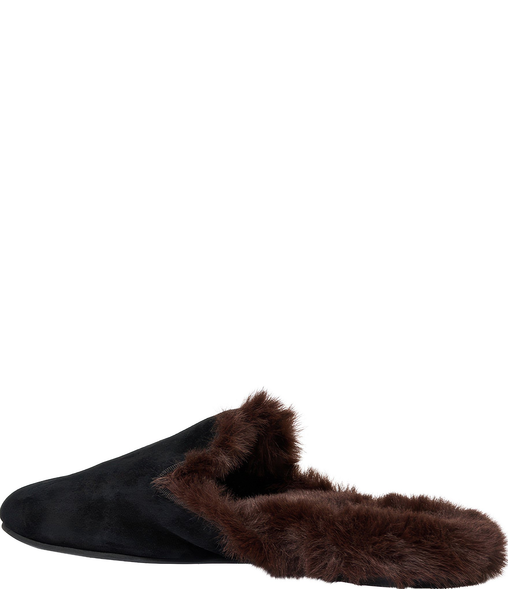 Andre Assous Daria Suede Faux Shearling Lined Pointed Toe Mules