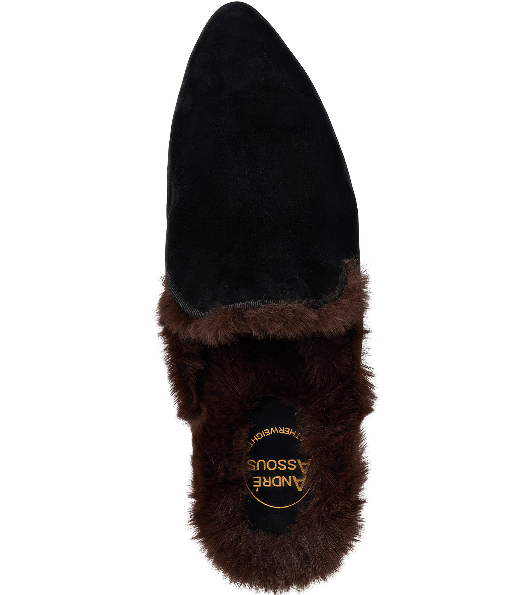 Andre Assous Daria Suede Faux Shearling Lined Pointed Toe Mules