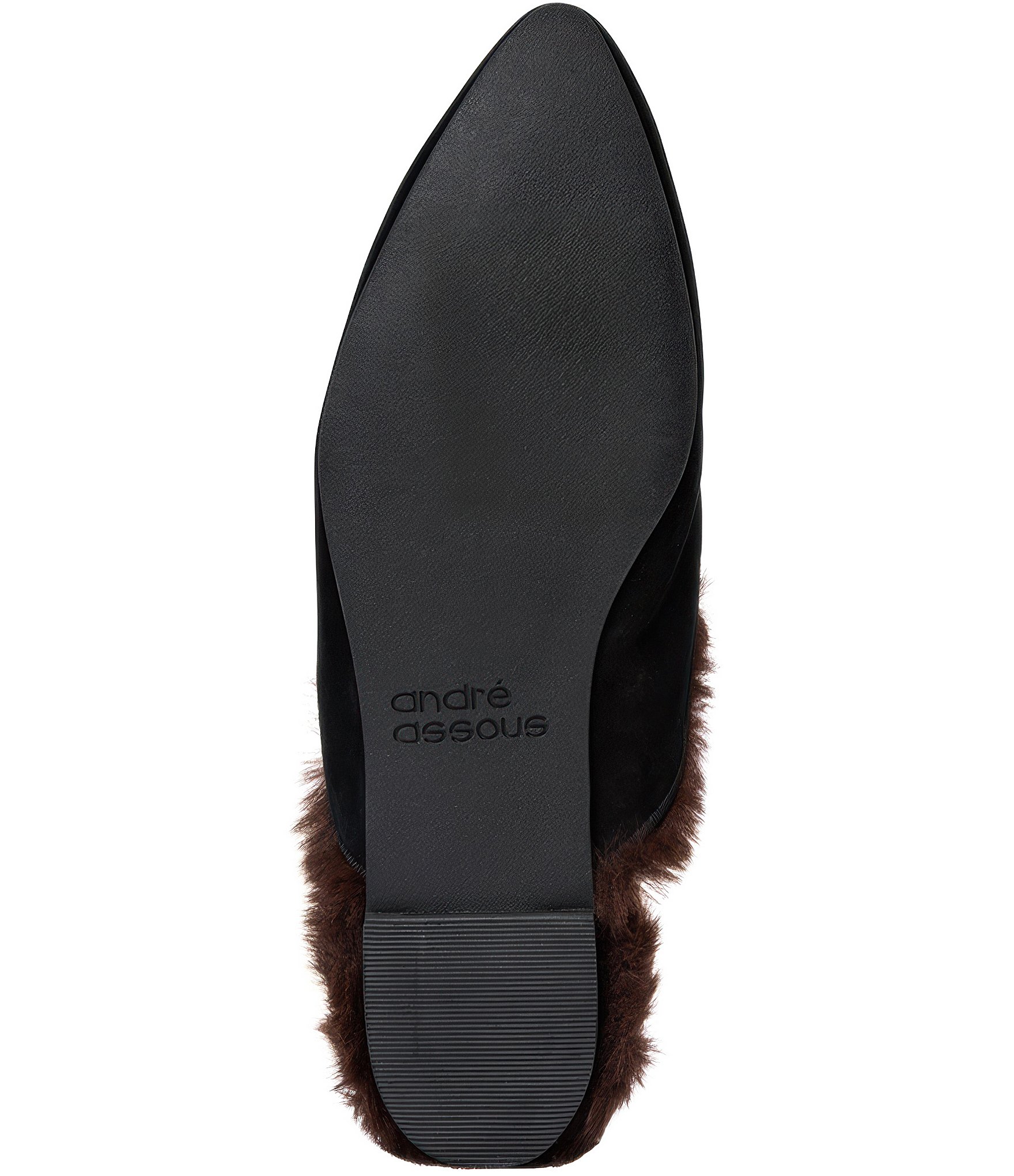 Andre Assous Daria Suede Faux Shearling Lined Pointed Toe Mules