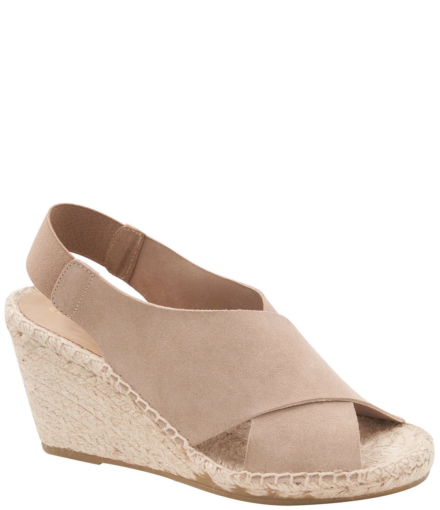 Andre Assous Figaro Suede Cross Band Sling Wedge Espadrilles