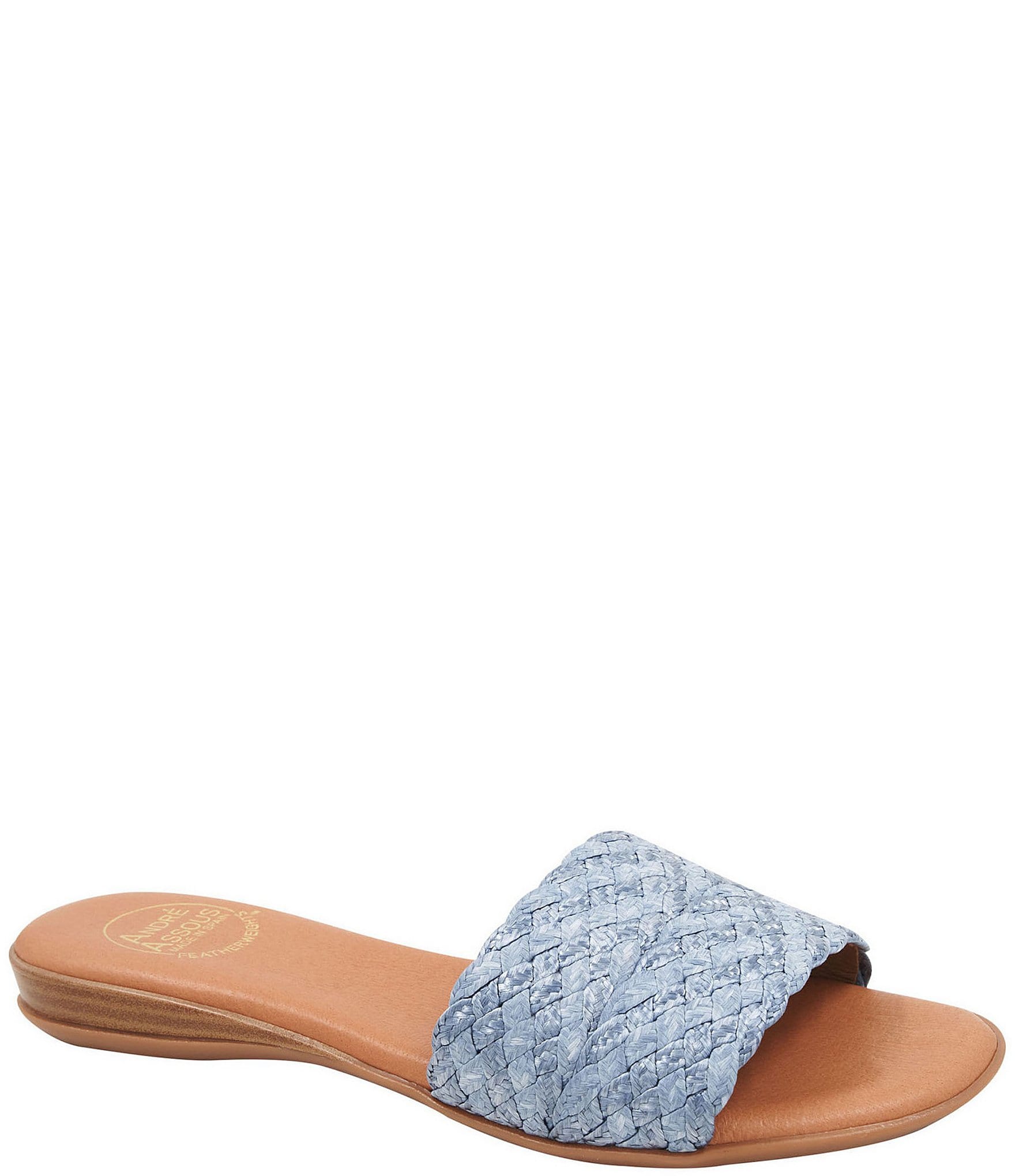 Andre Assous Nahala Raffia Braided Slide Sandals | Dillard's