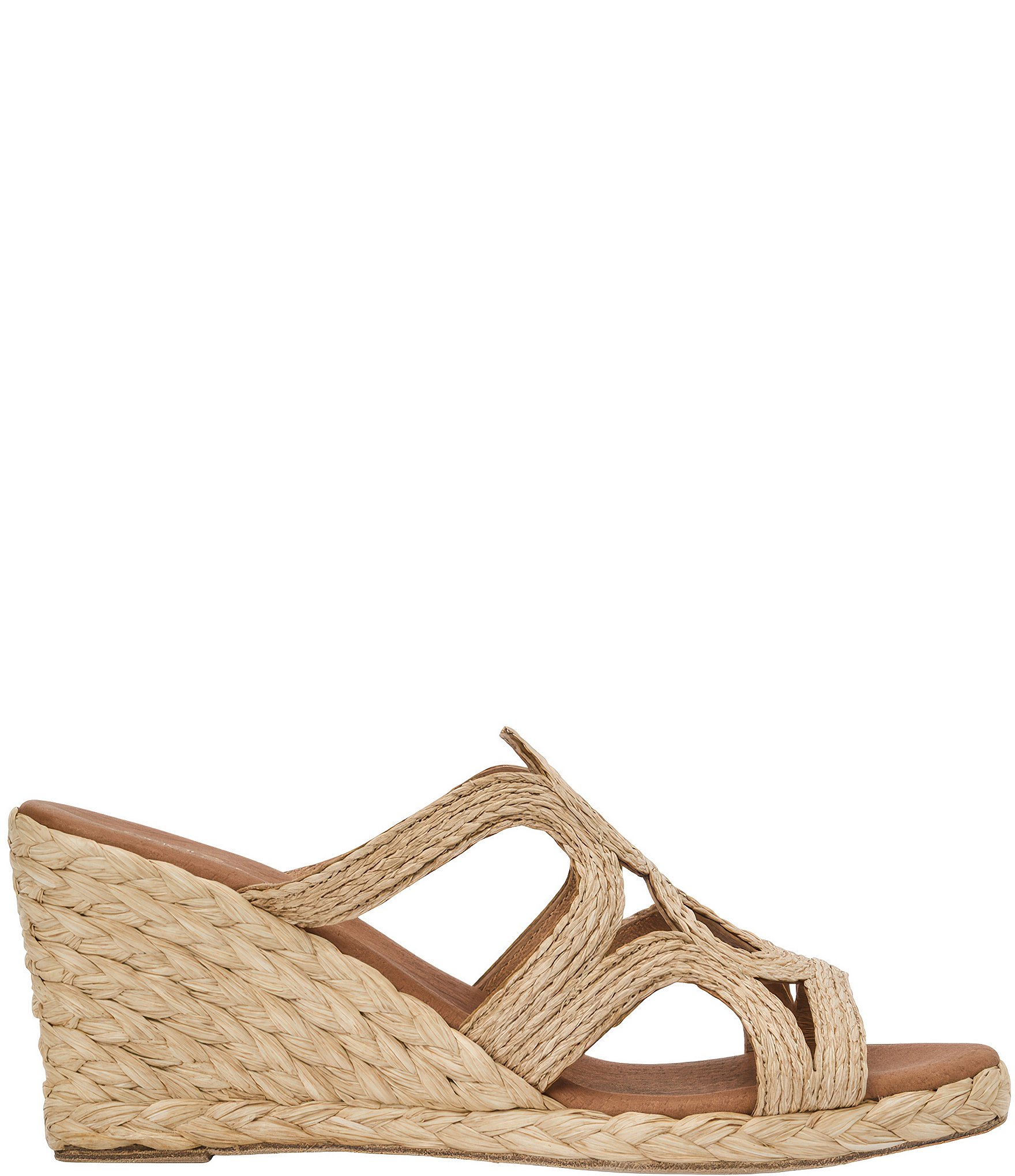 Andre Assous Neena Raffia Espadrille Wedge Slide Sandals