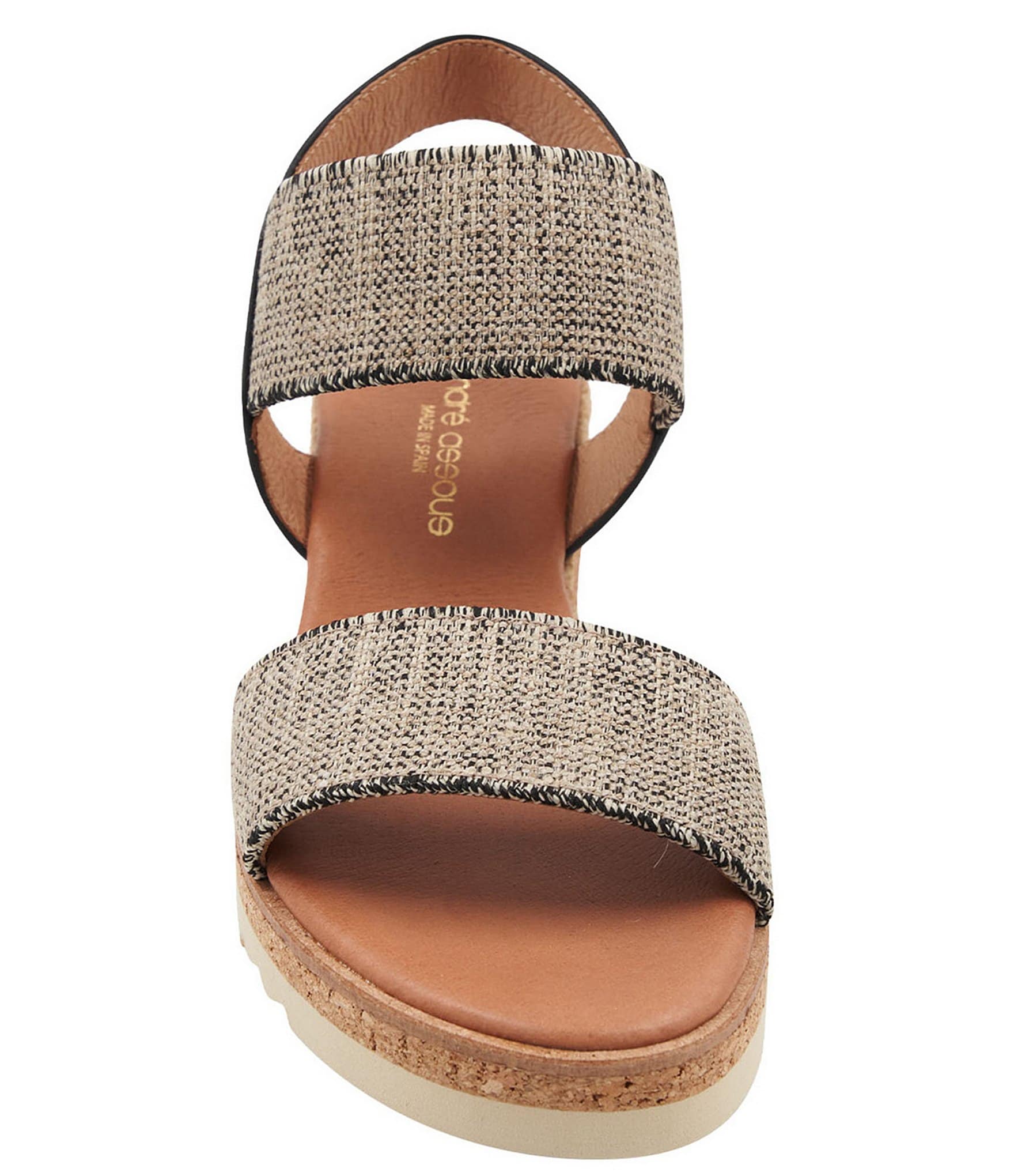 Andre Assous Neveah Raffia Ankle Strap Espadrille Platform Wedge Sandals