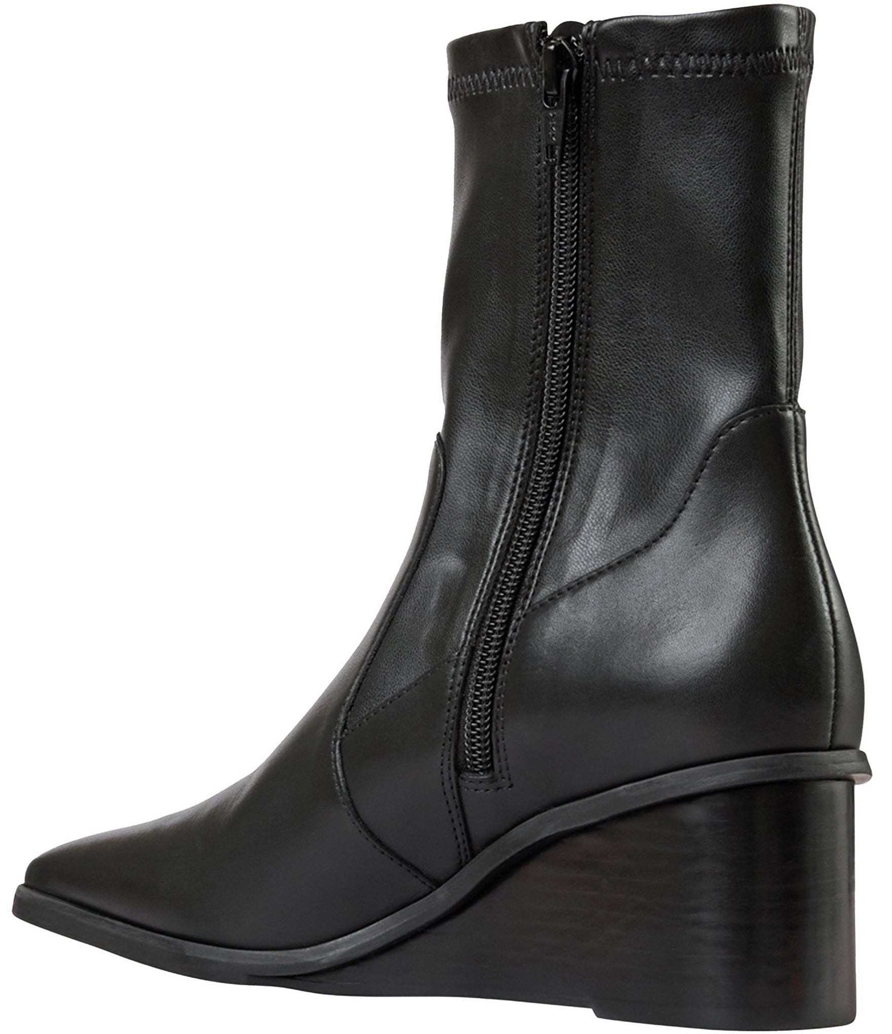 Andre Assous Verona Croco Embossed Leather Stretch Shaft Wedge Booties