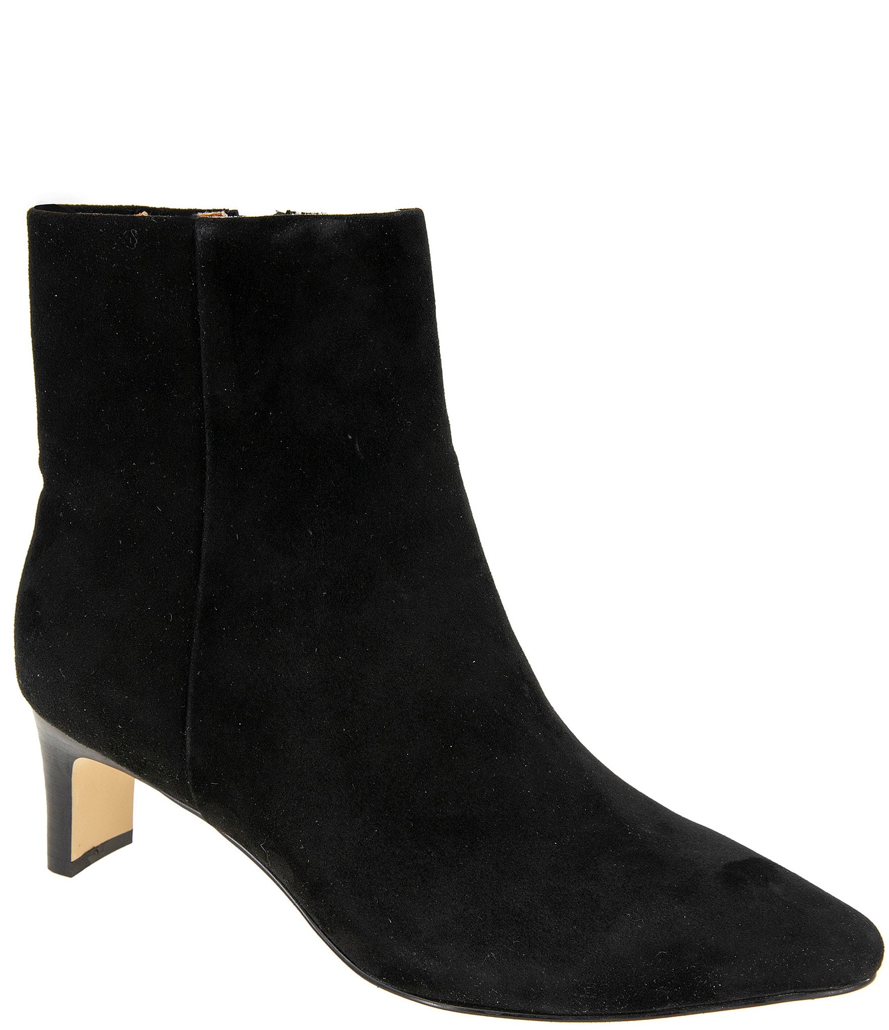 Black suede kitten heel booties hotsell