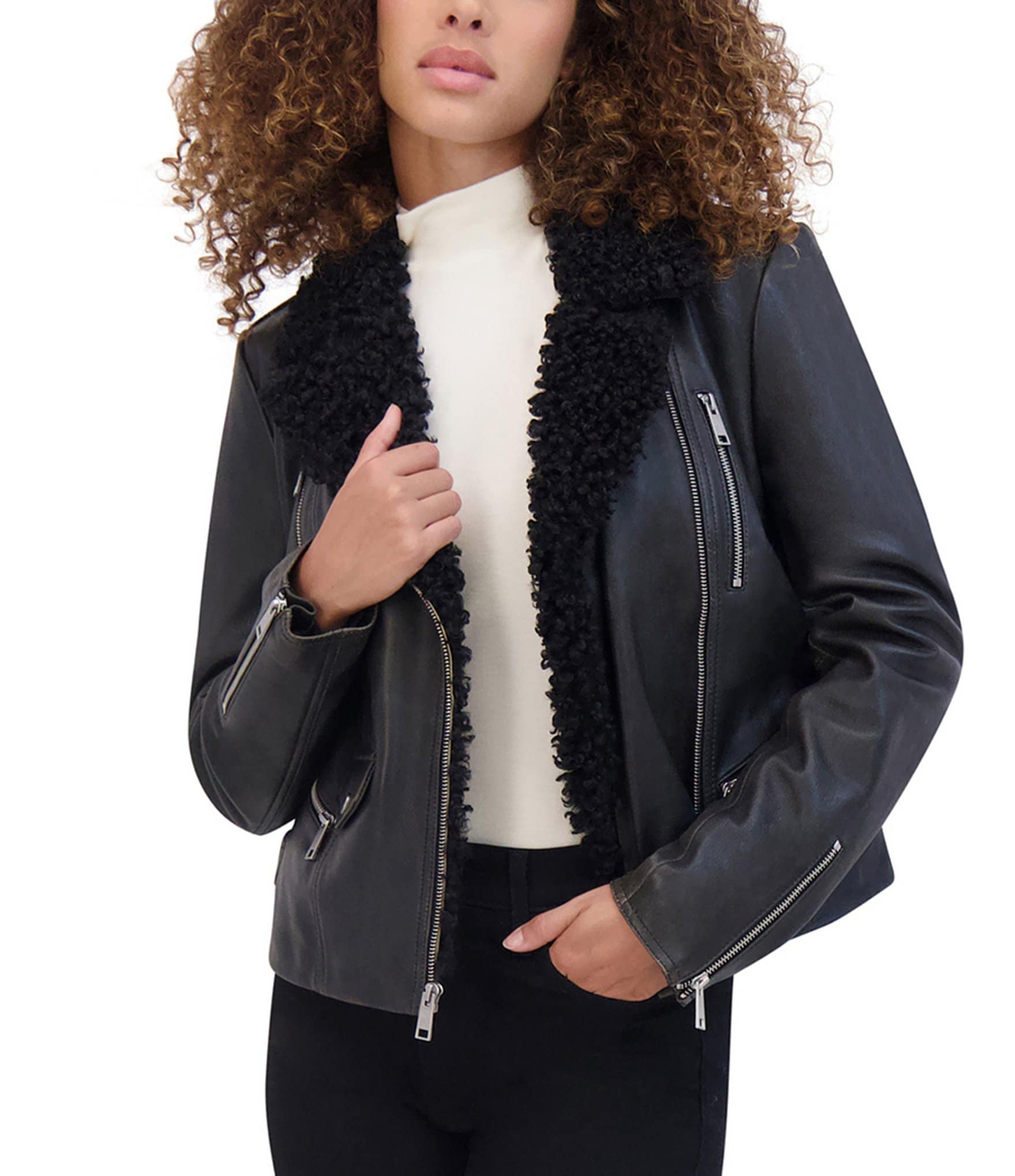 Dillards womens leather coats best sale