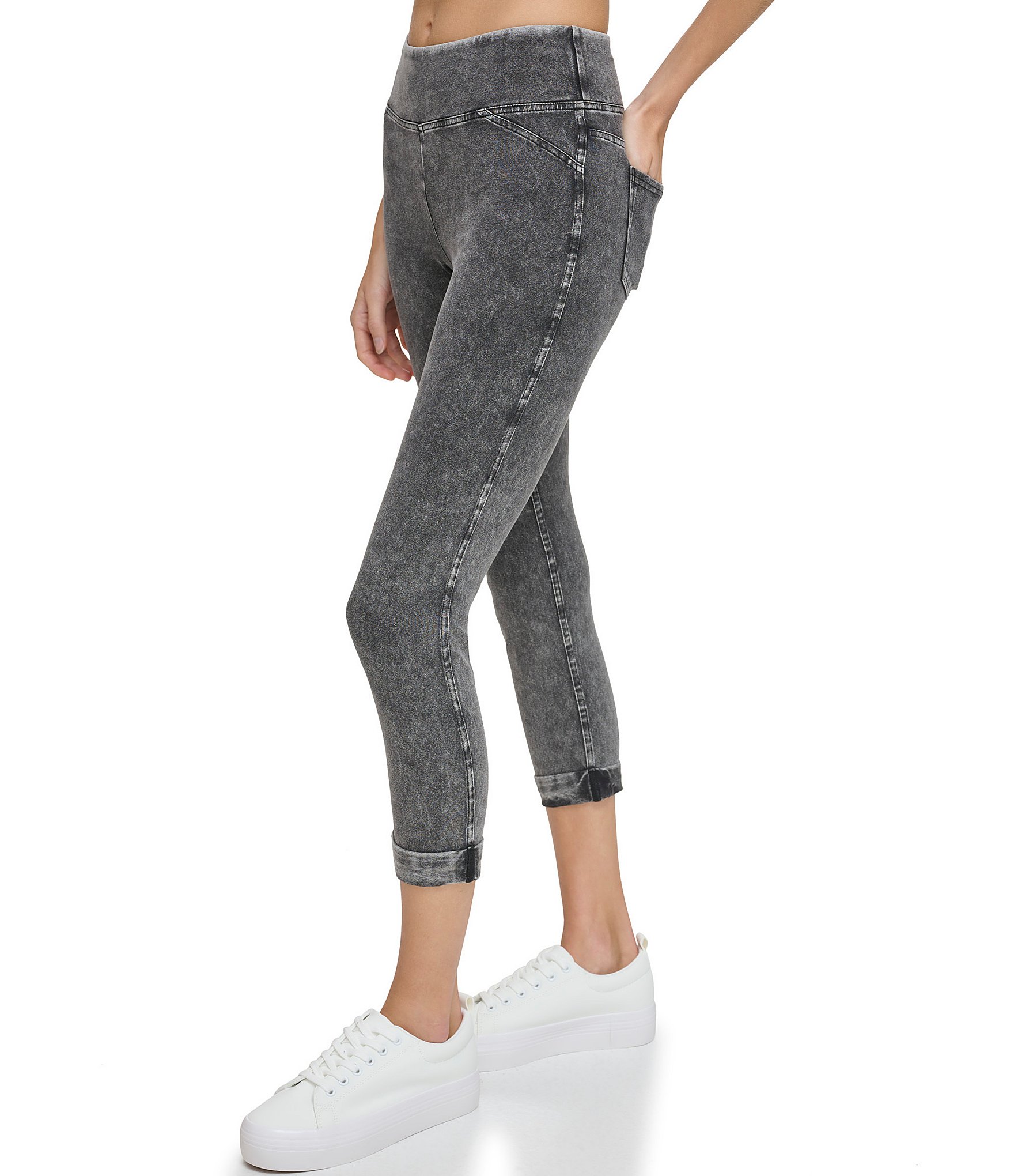 Marc New York Performance Womens Crop Legging with Twisted Side Details