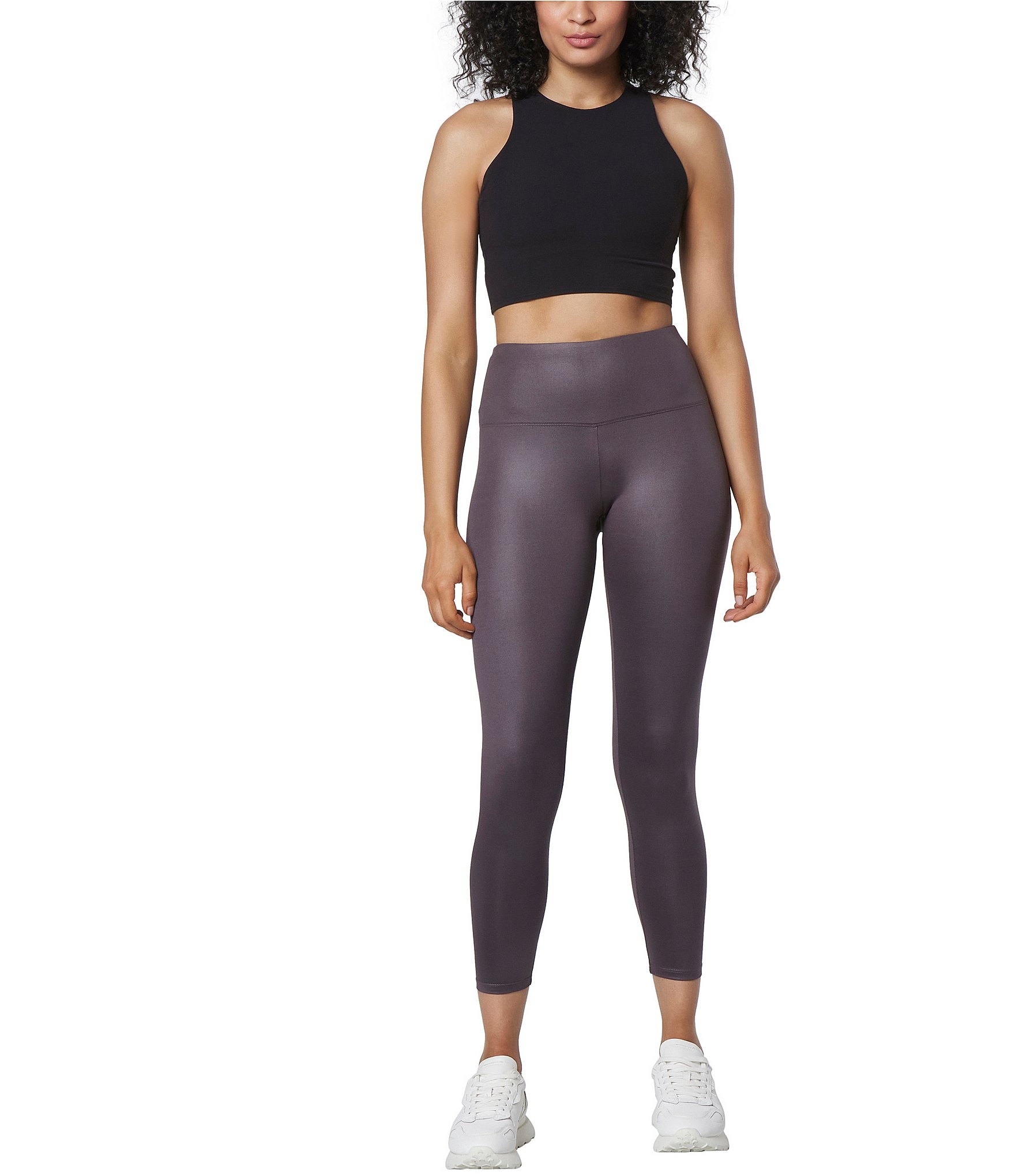 Andrew Marc Sport Solid Liquid High Waisted Pull-On Leggings