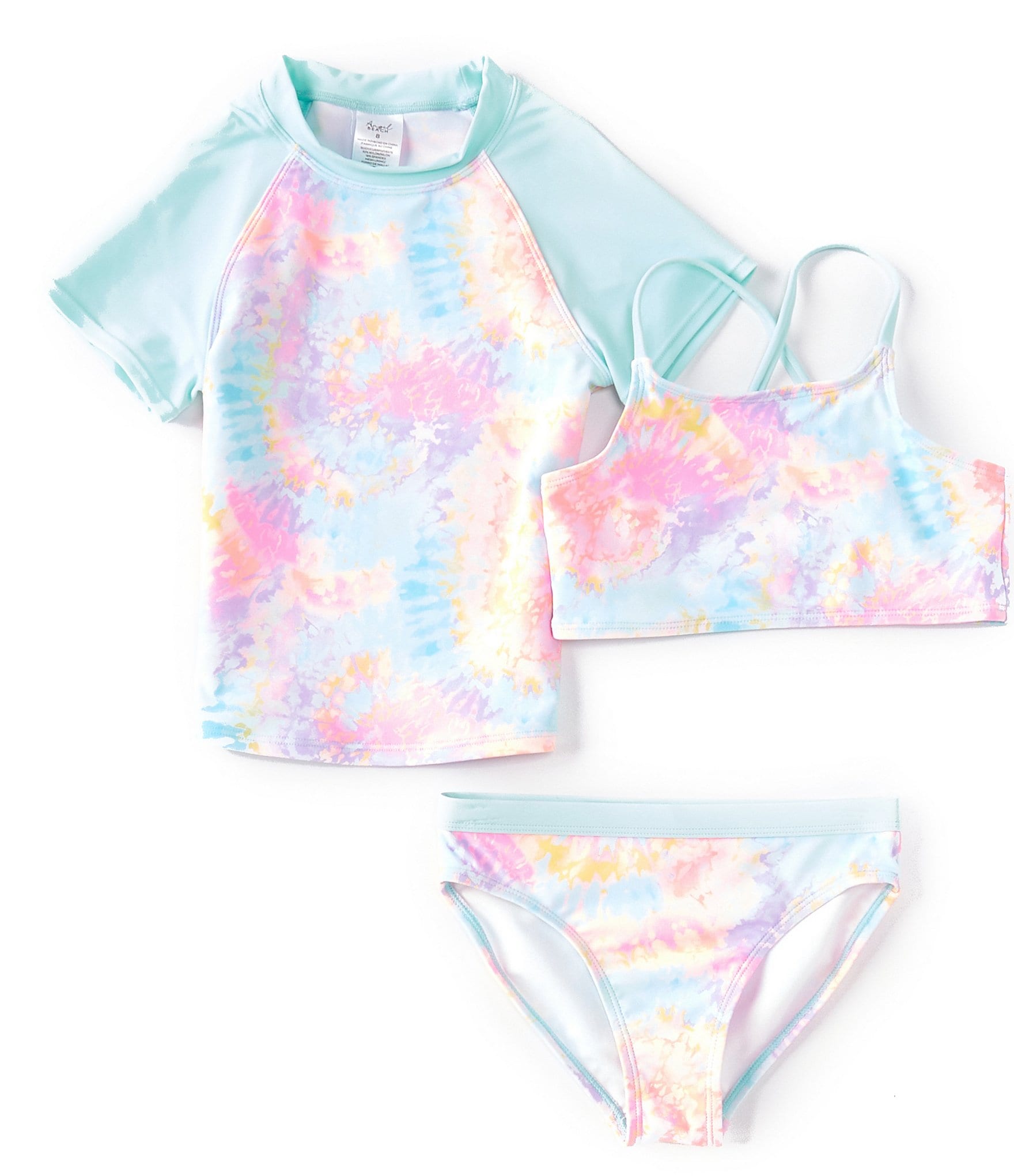 Angel Beach Big Girls 7-16 Mirage Tie Dye Three -Piece Swimsuit Set ...