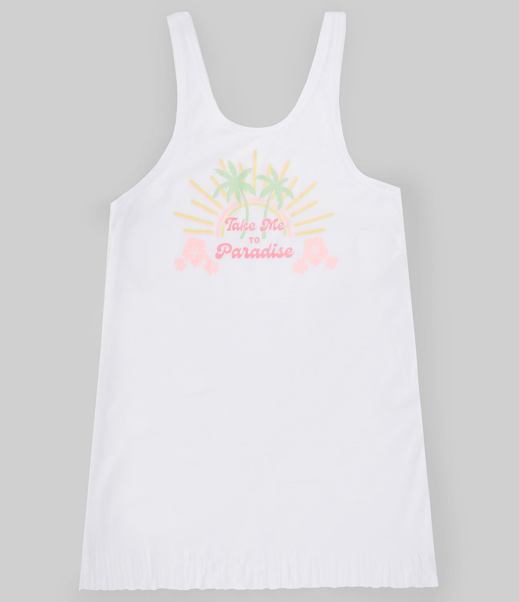 Angel Beach Big Girls 7-16 Palm Tree/Sunshine Graphic Coverup