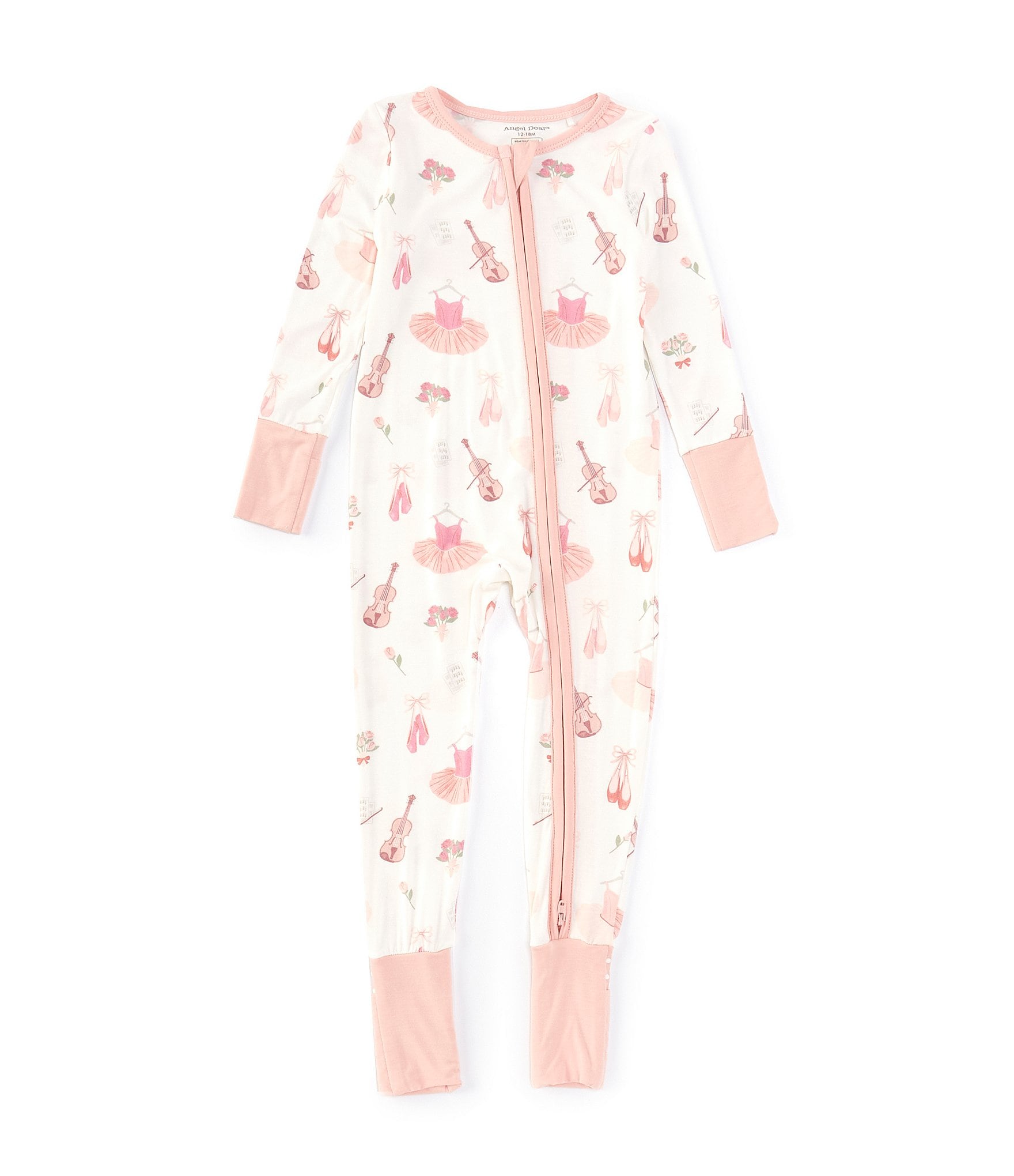 Angel Dear Baby Girls 6-24 Months Ruffle 2-Way Zipper Ballet Footie