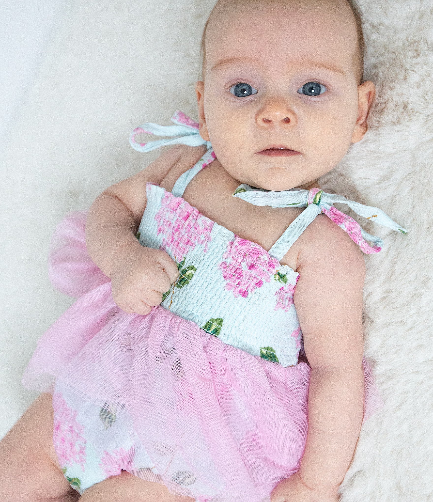 Angel Dear Baby Girls Newborn-12 Months Hydrangea Print Tie-Strap Tutu Dress