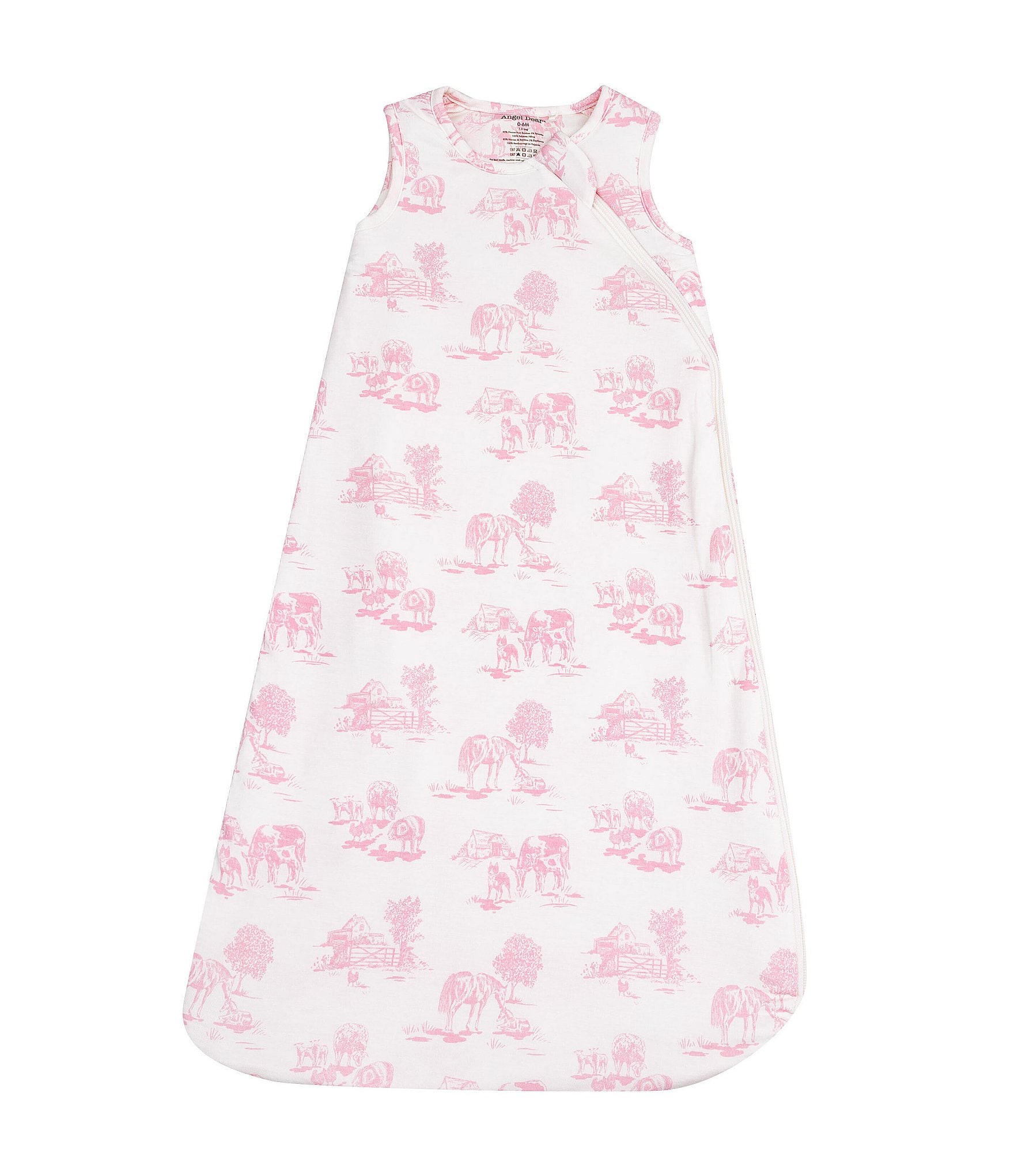 Angel Dear Baby Girls Newborn-6 Months Farm Toile Print Sleep Sack