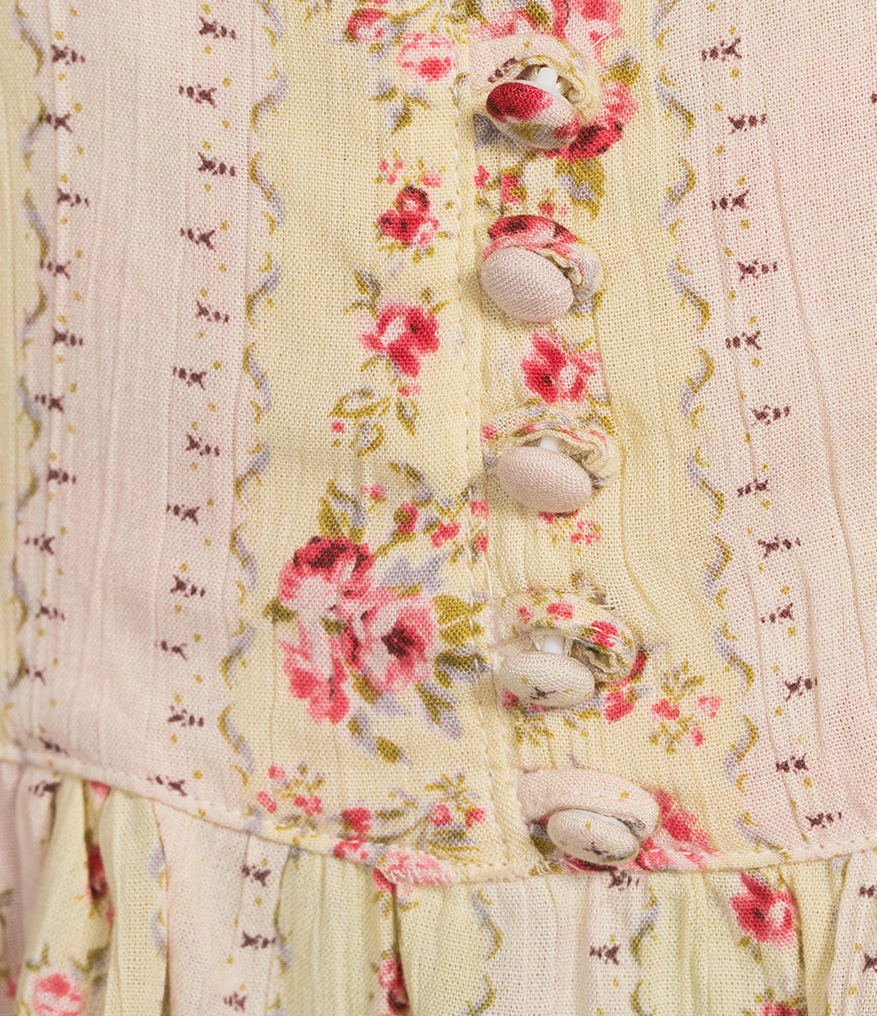 Angie Floral Printed Halter V-Neck Button Front Top
