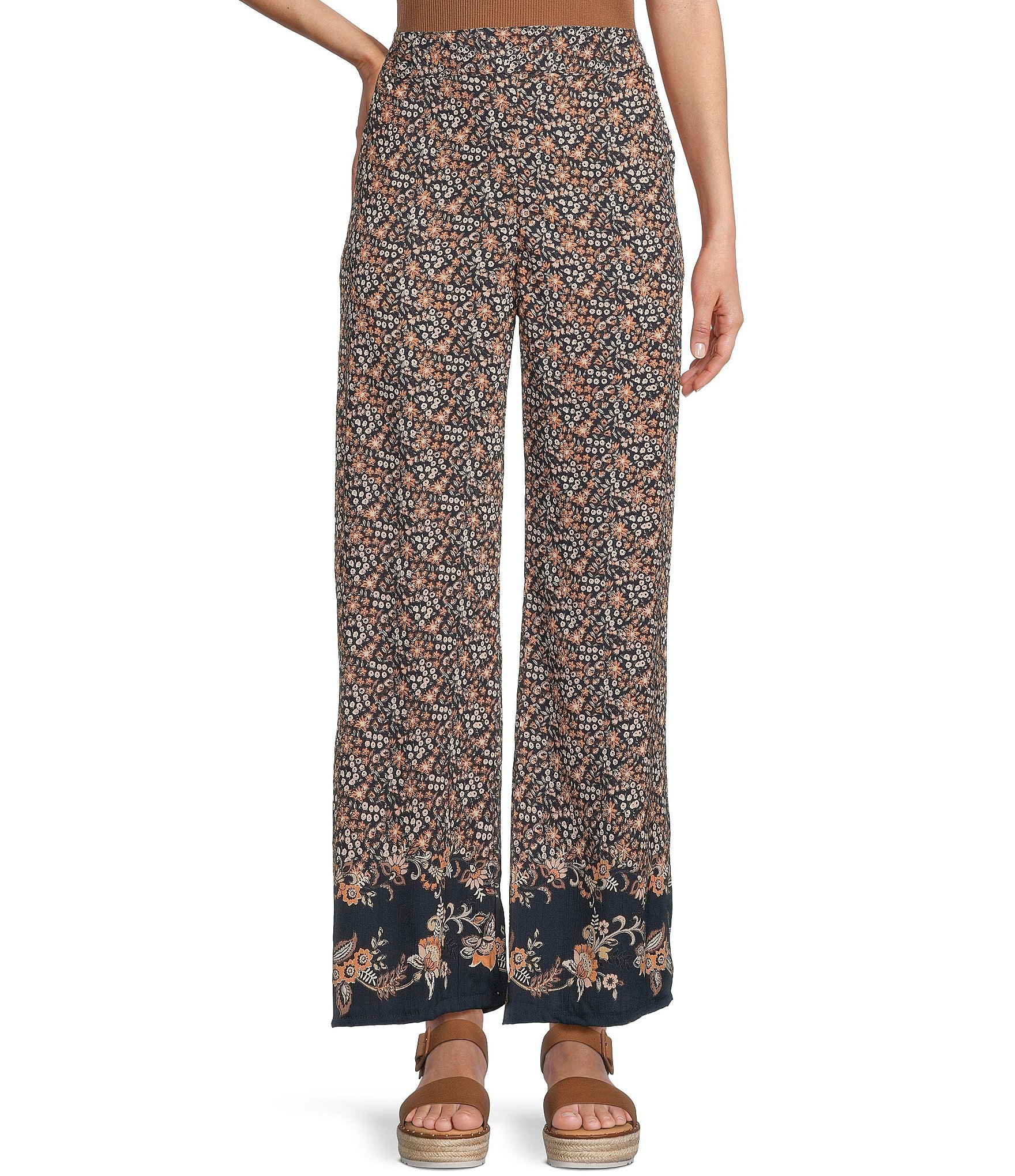 Angie Mid Rise Ditsy Floral Print Coordinating Wide Leg Pants | Dillard's