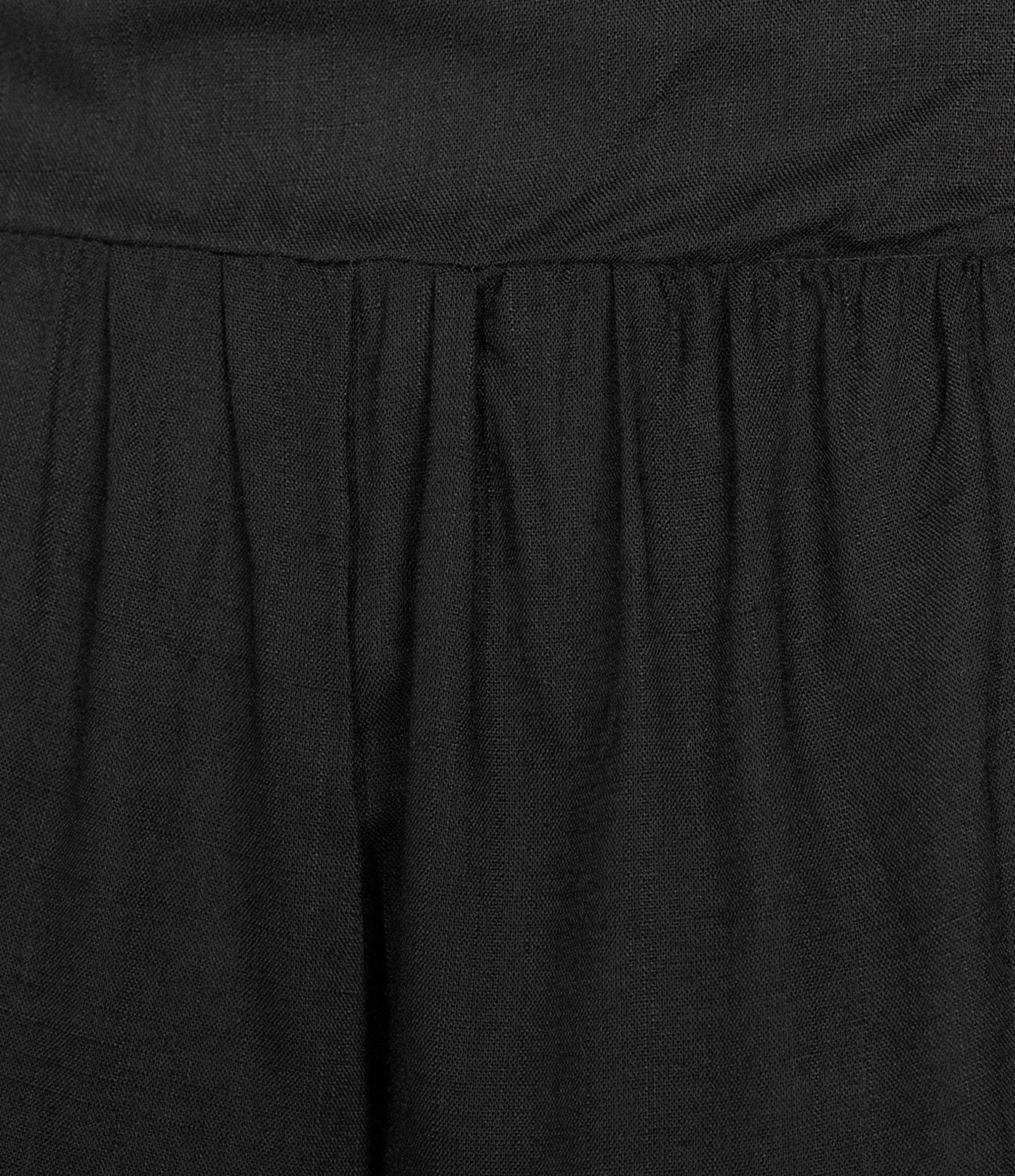 Angie Solid Tiered Tie Front Smocked Wide Leg Pants