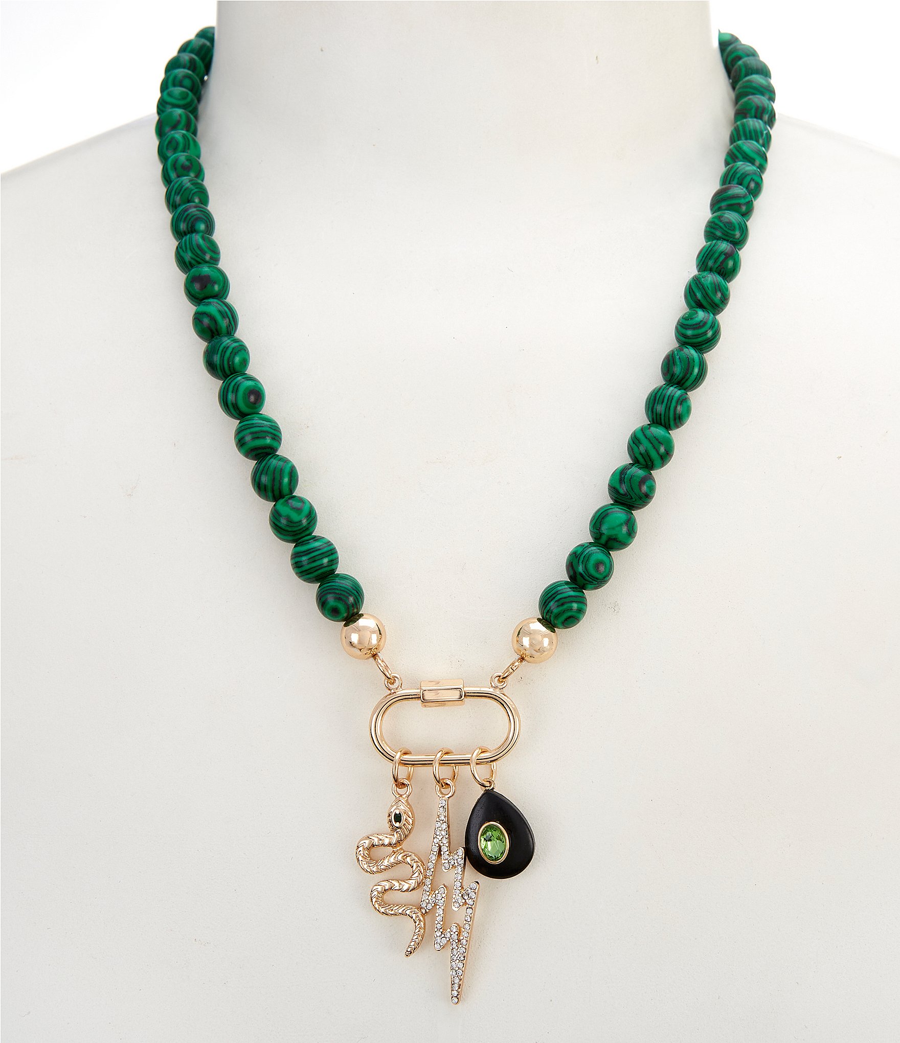 Anna & Ava Beaded Charm Cluster Short Pendant Necklace