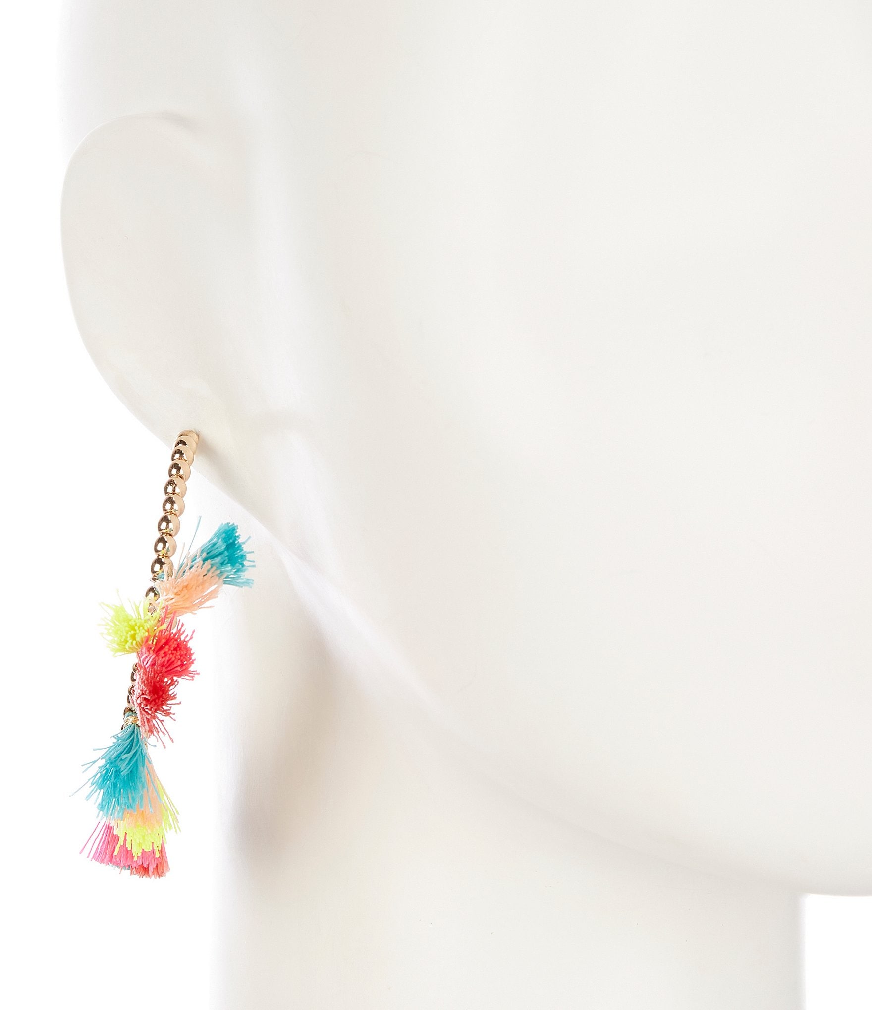 Anna & Ava Beaded Fringe Statement Hoop Earrings