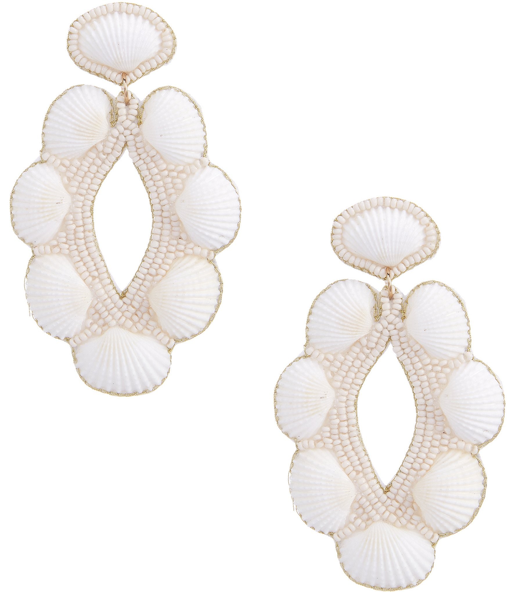 Anna & Ava Beaded Shell Resort Statement Drop Earrings
