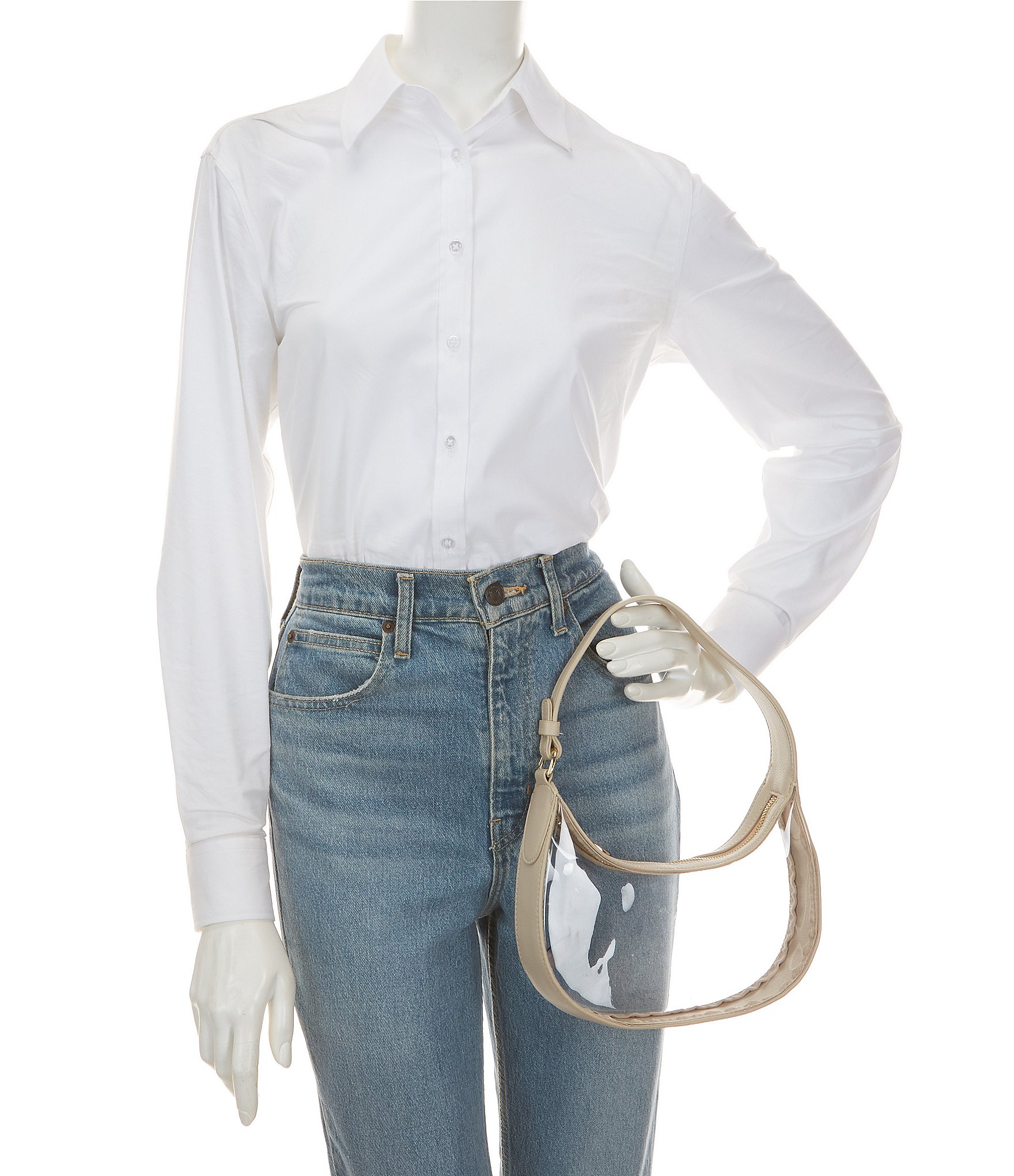 Anna & Ava Clear Crescent Mini Hobo Bag