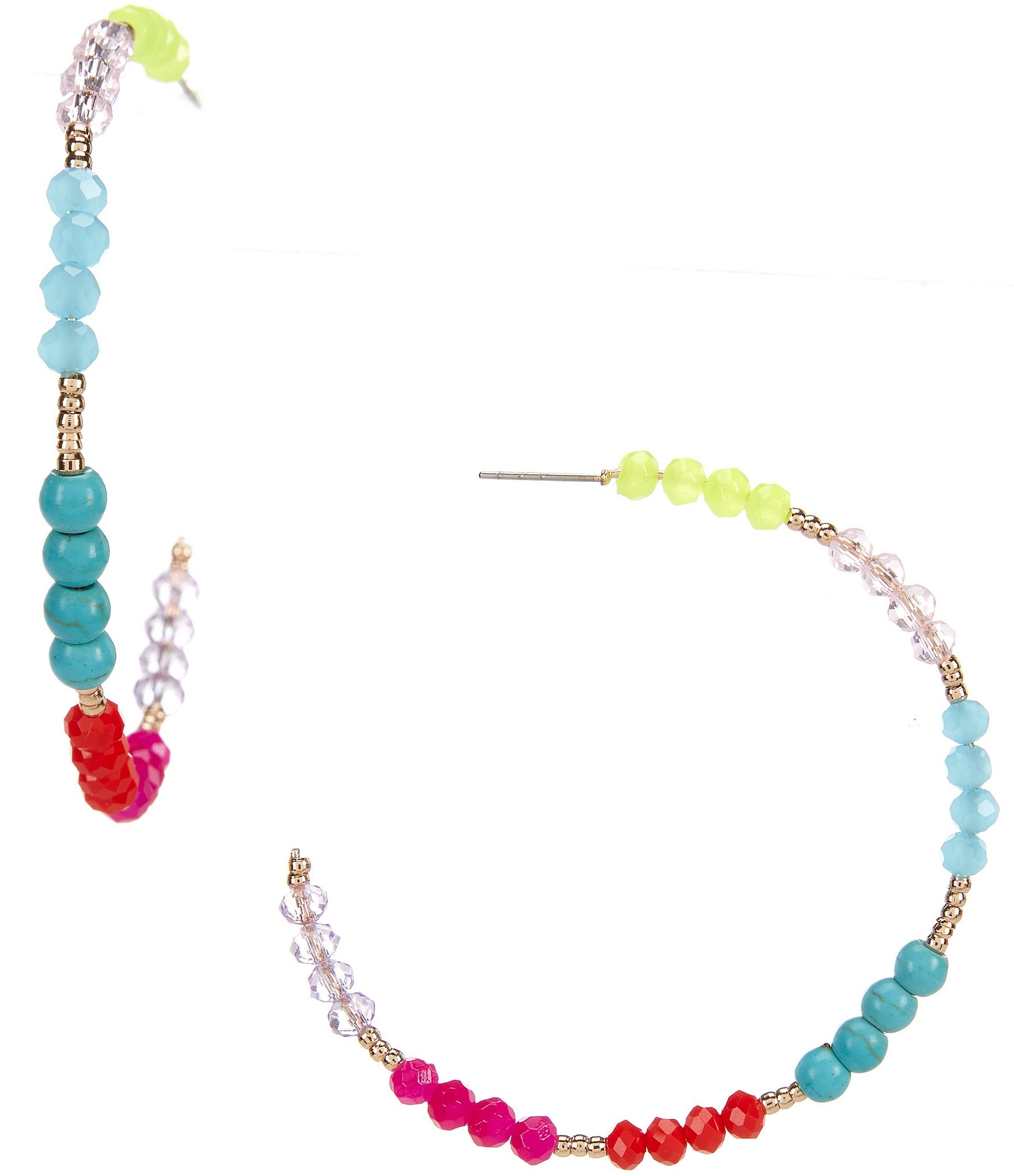 Anna & Ava Colorblock Beaded Hoop Earrings