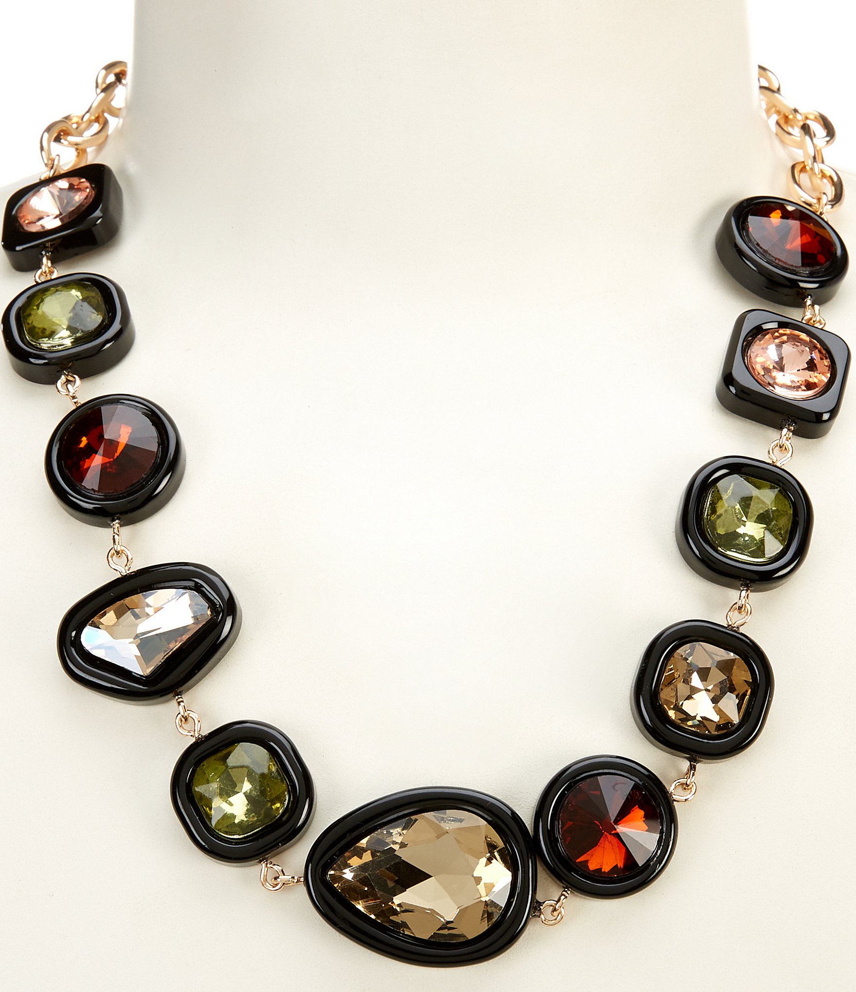 Anna & Ava Crystal Stone Inset Statement Necklace