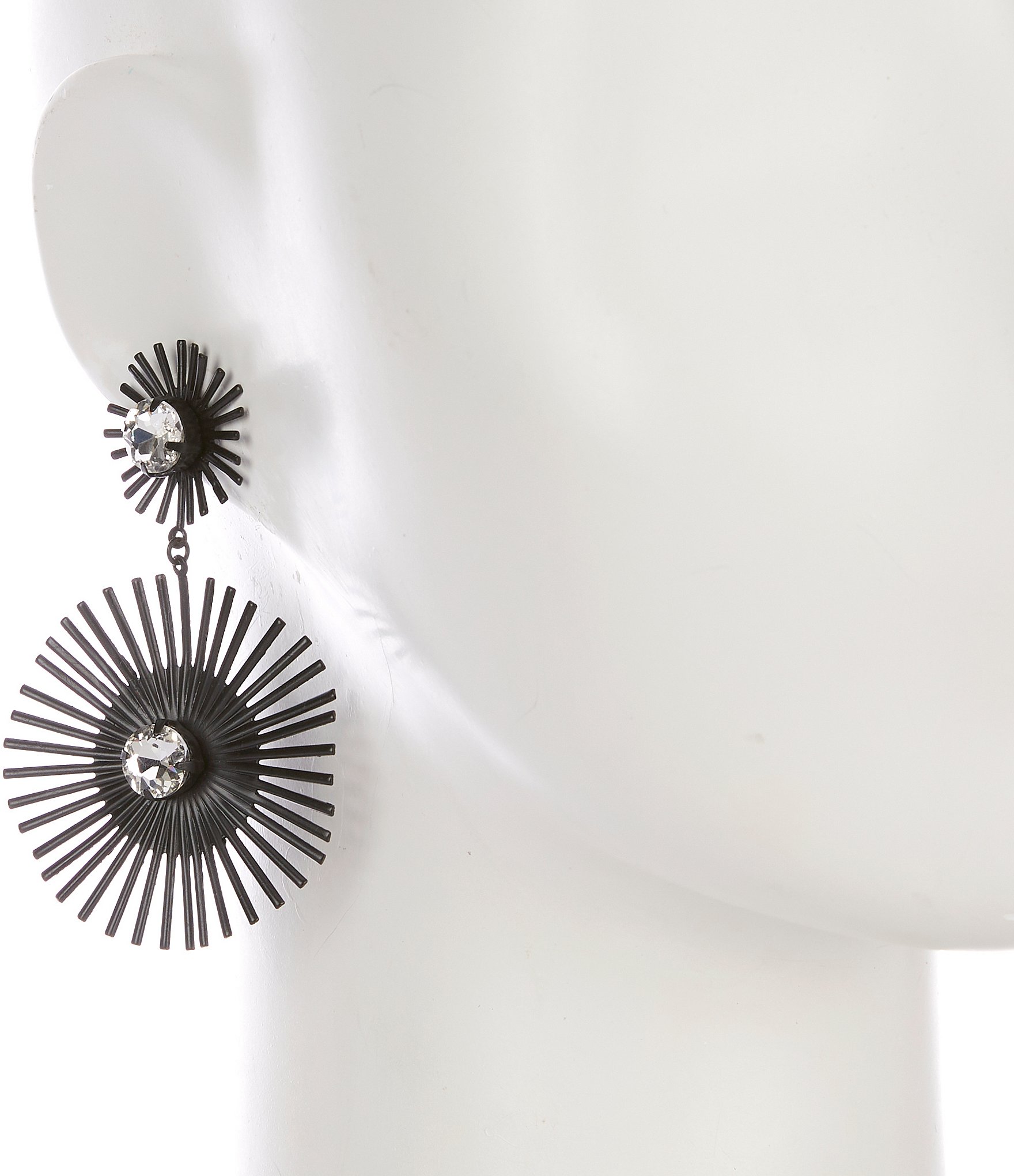 Anna & Ava Double Crystal Burst Statement Drop Earrings