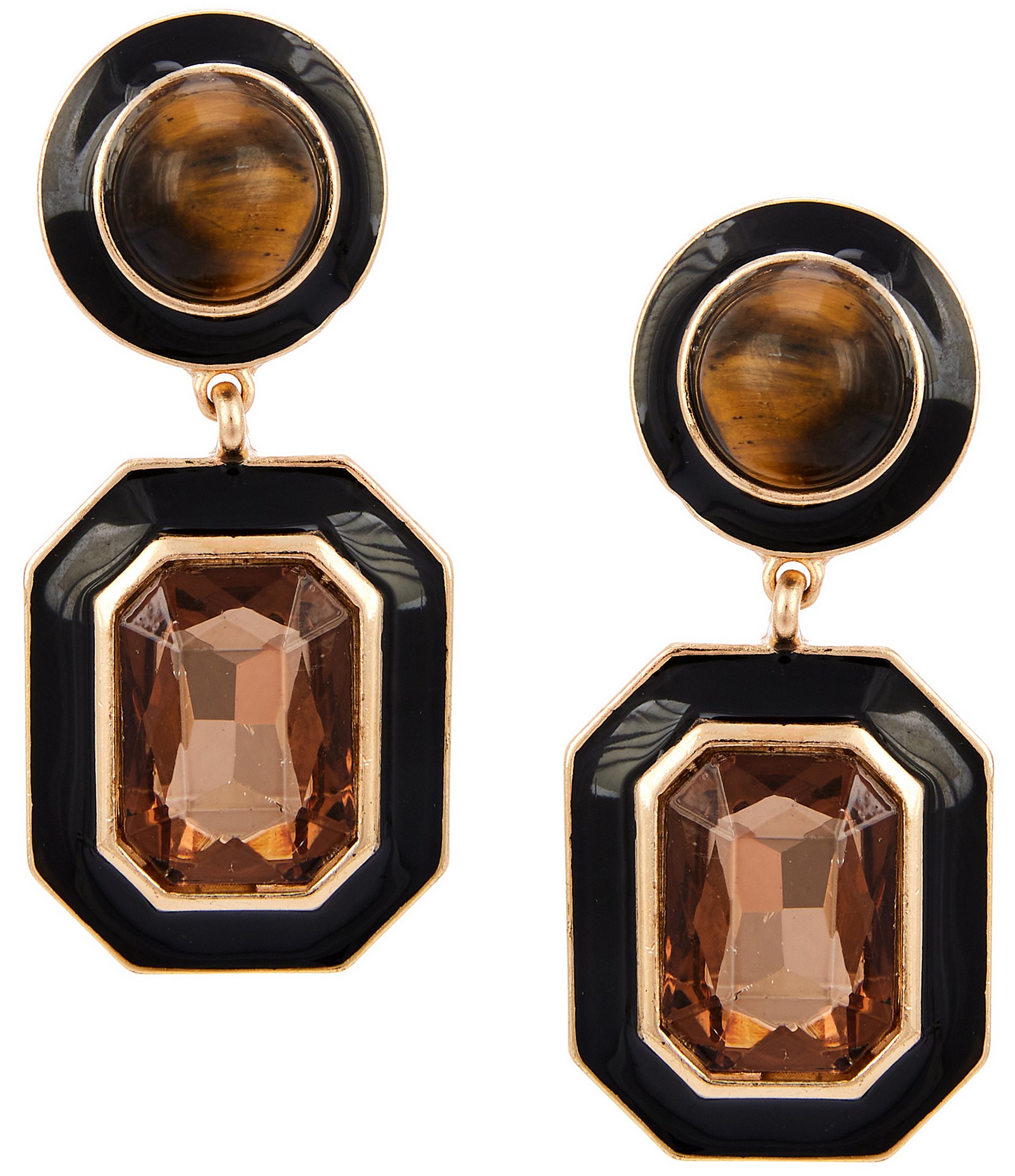 Anna & Ava Double Stone Inset Drop Earrings