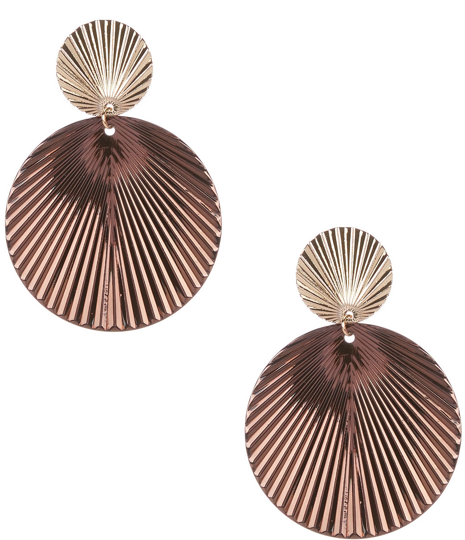 Anna & Ava Double Textured Disk Drop Earrings