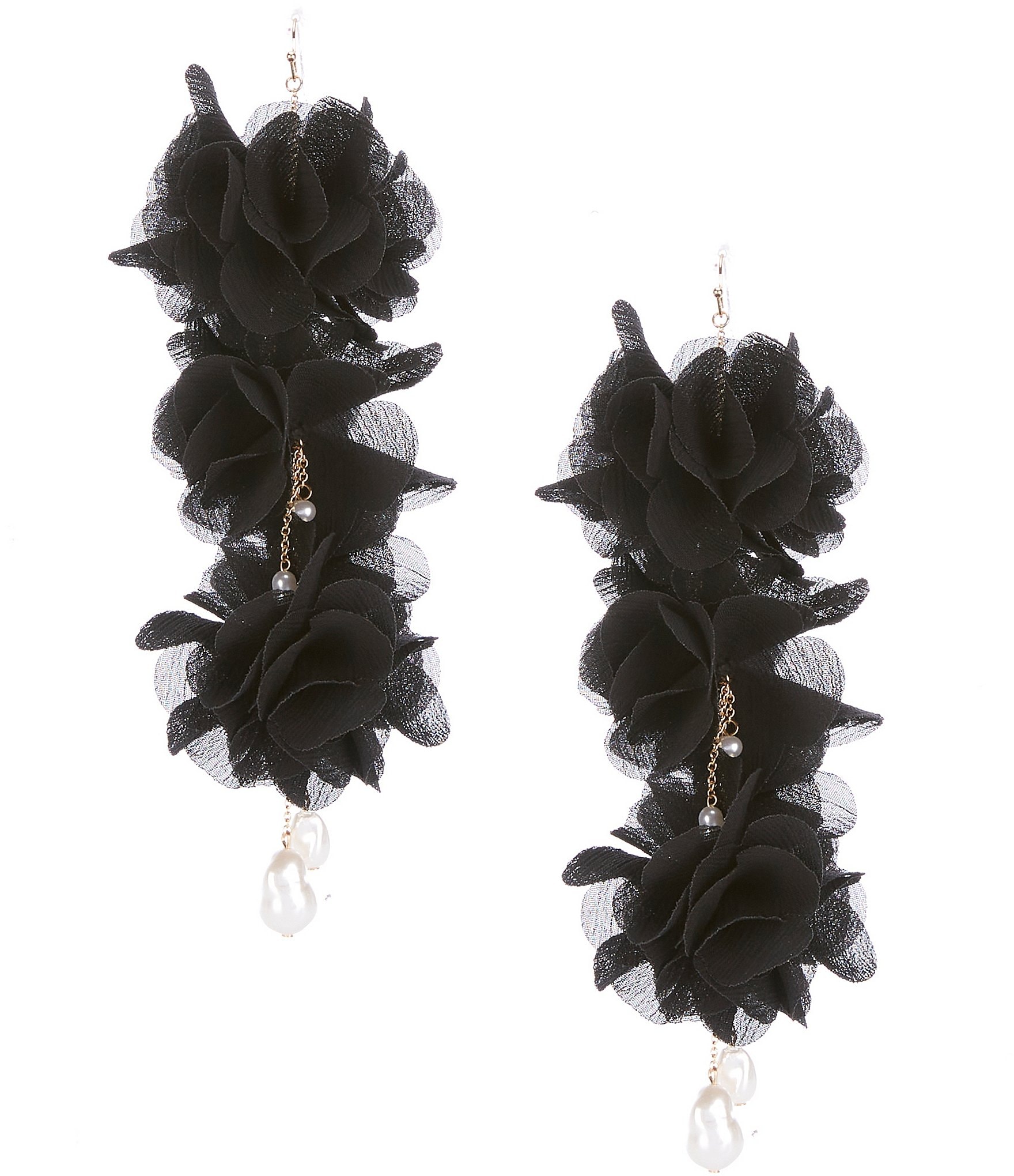 Anna & Ava Flower Pearl Drop Statement Earrings