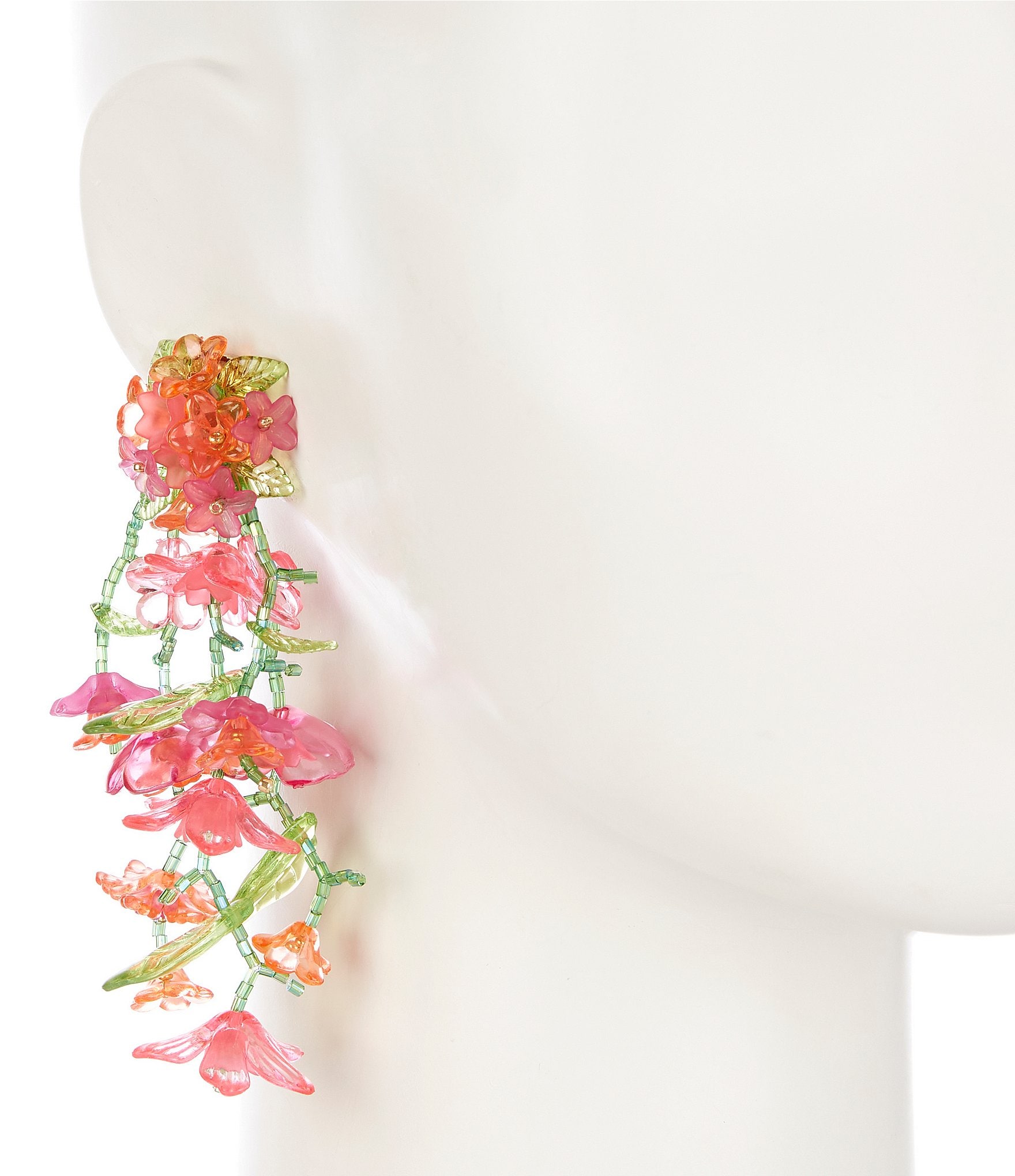 Anna & Ava Flower Statement Beaded Drop Earrings