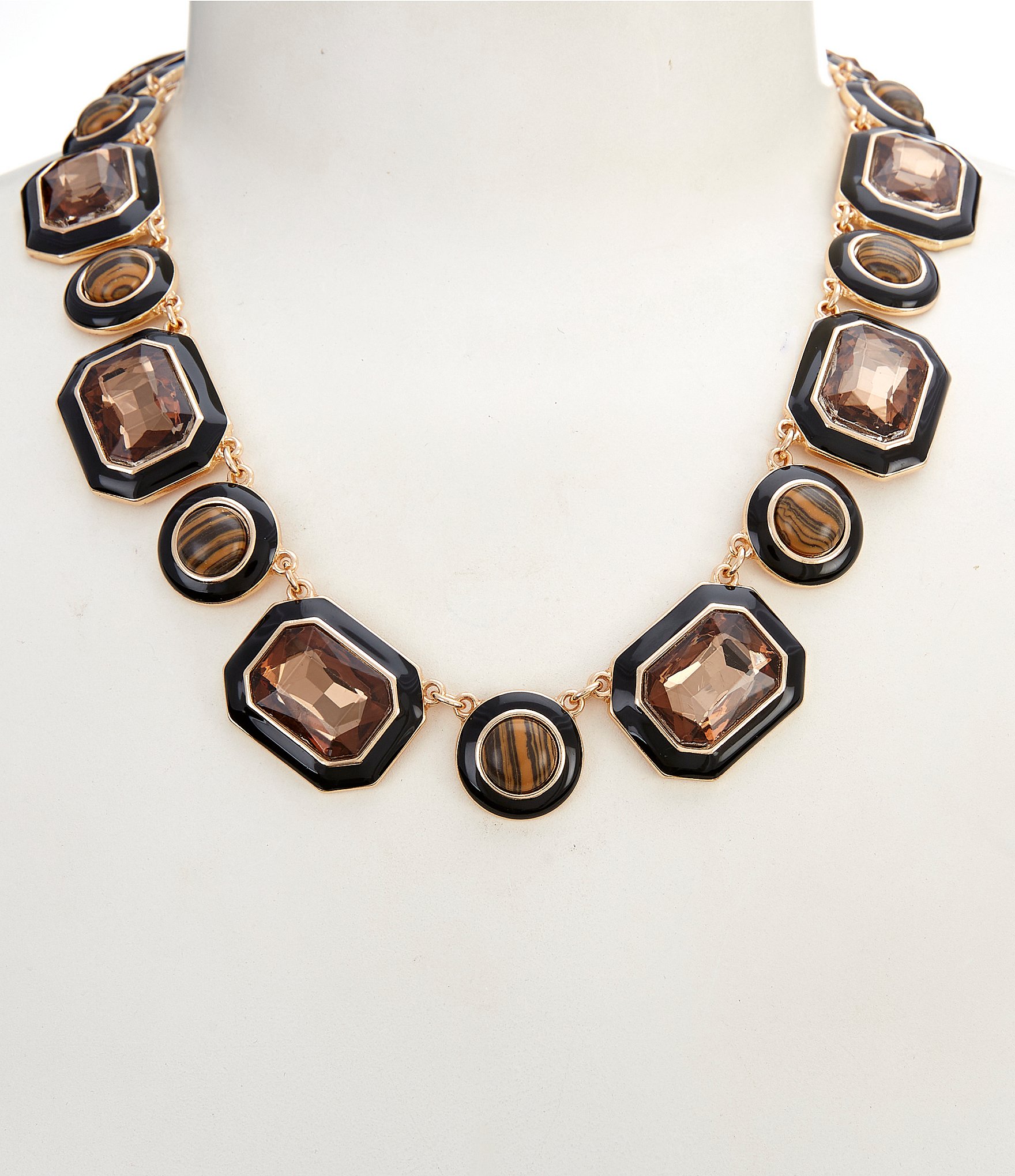 Anna & Ava Inset Stone Statement Collar Necklace