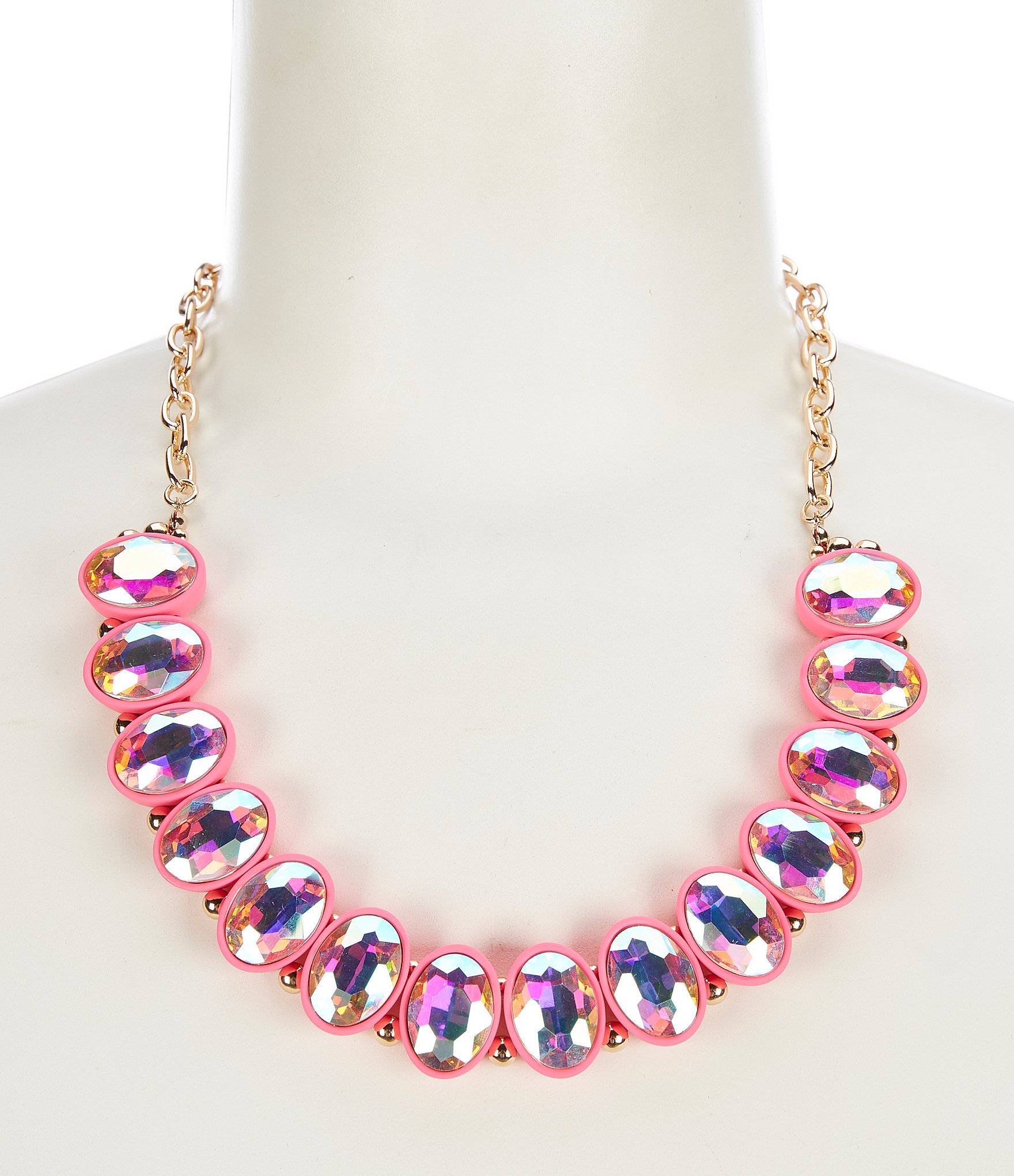 Anna And Ava Iridescent Stone Inset Statement Necklace Dillards