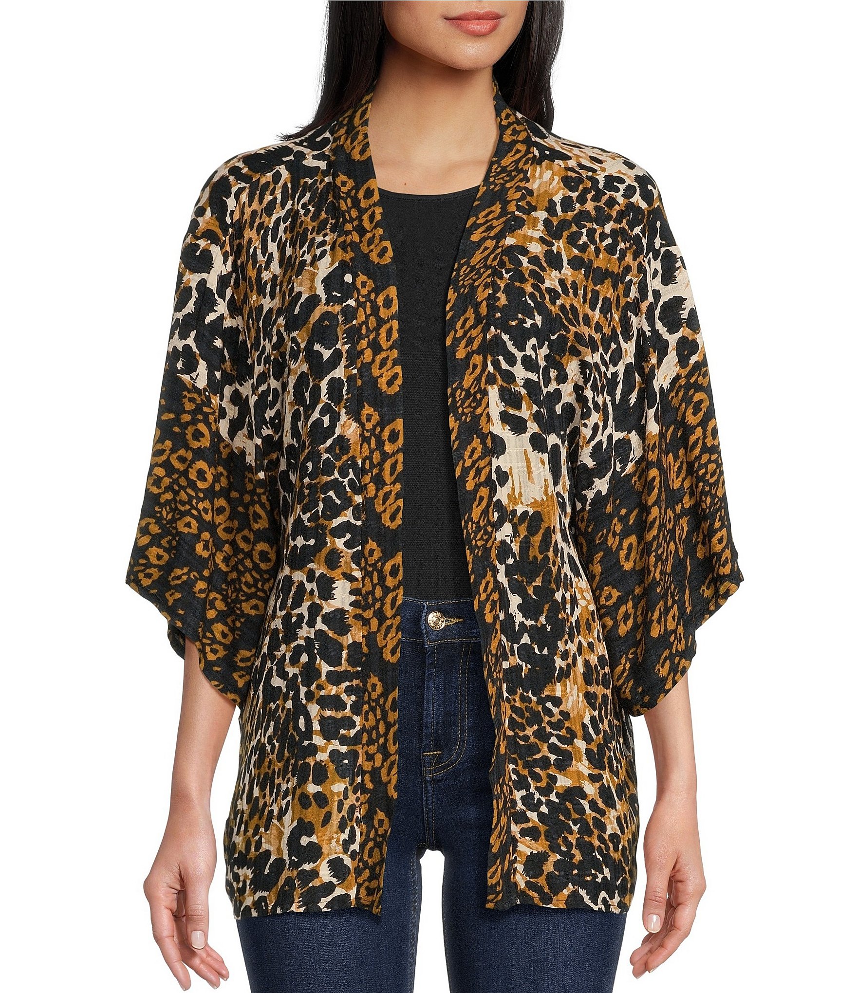 Anna & Ava Leopard Patchwork Kimono | Dillard's