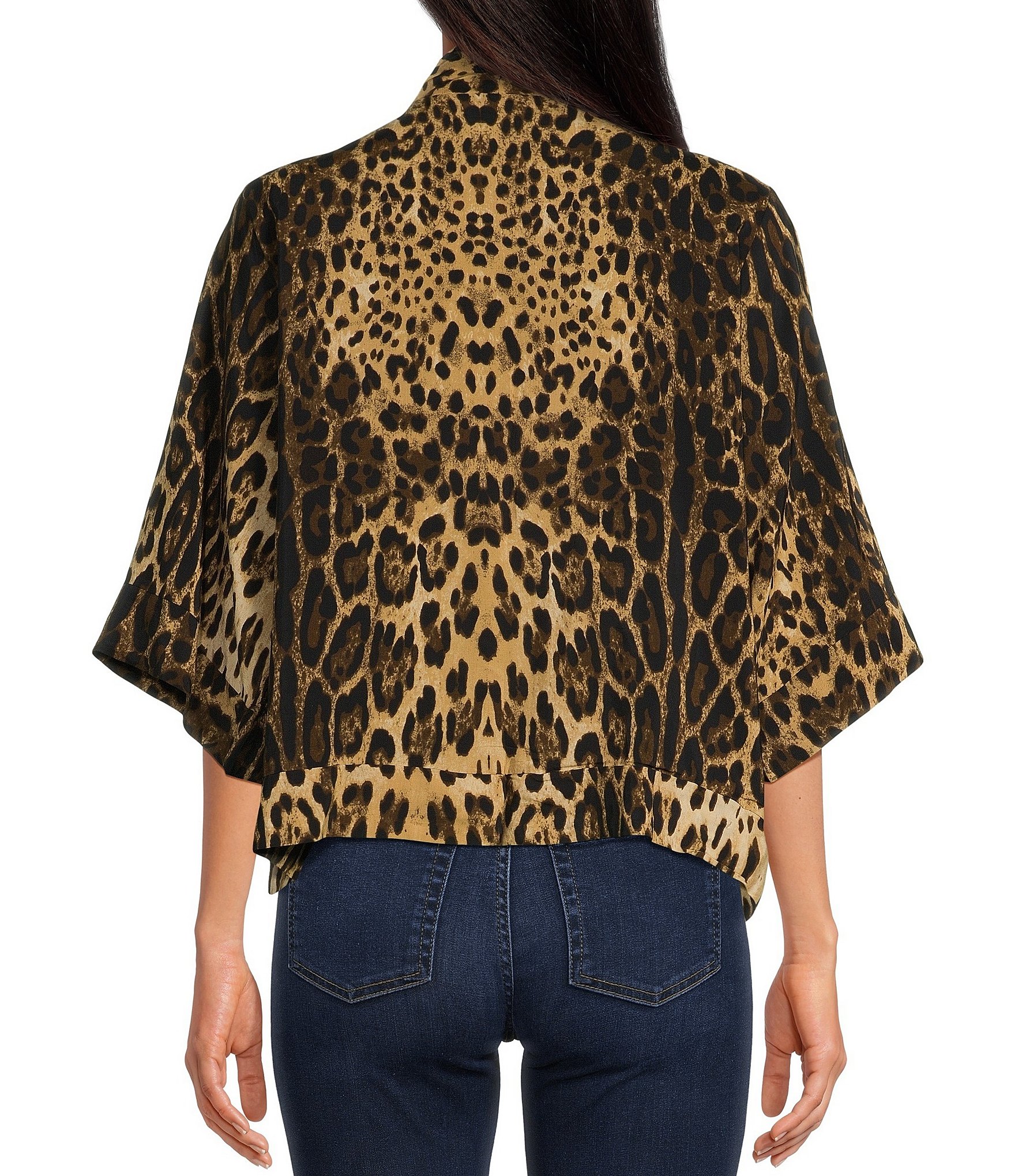 Anna & Ava Leopard Tie Front Kimono