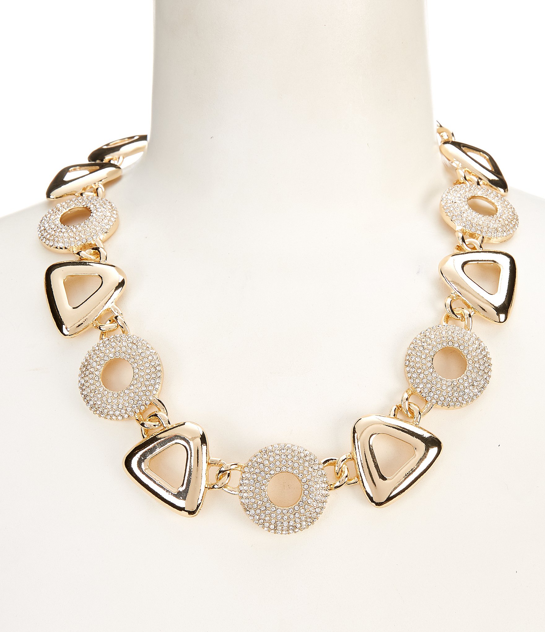 Anna & Ava Metal and Pave Shape Crystal Statement Necklace | Dillard's