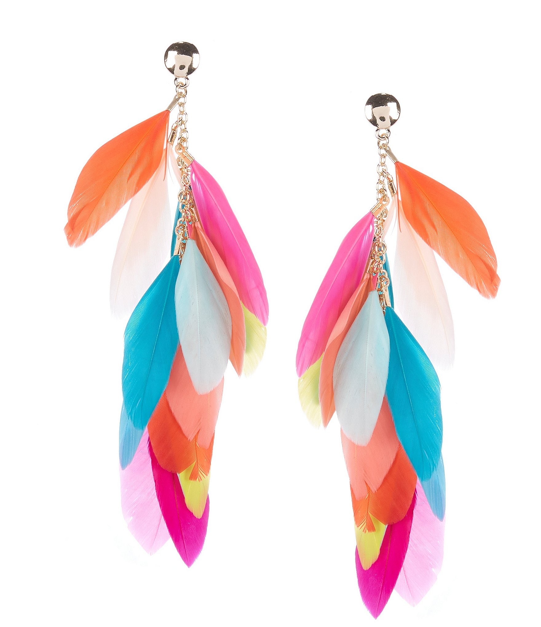 Anna & Ava Multi Feather Statement Earrings | Dillard's