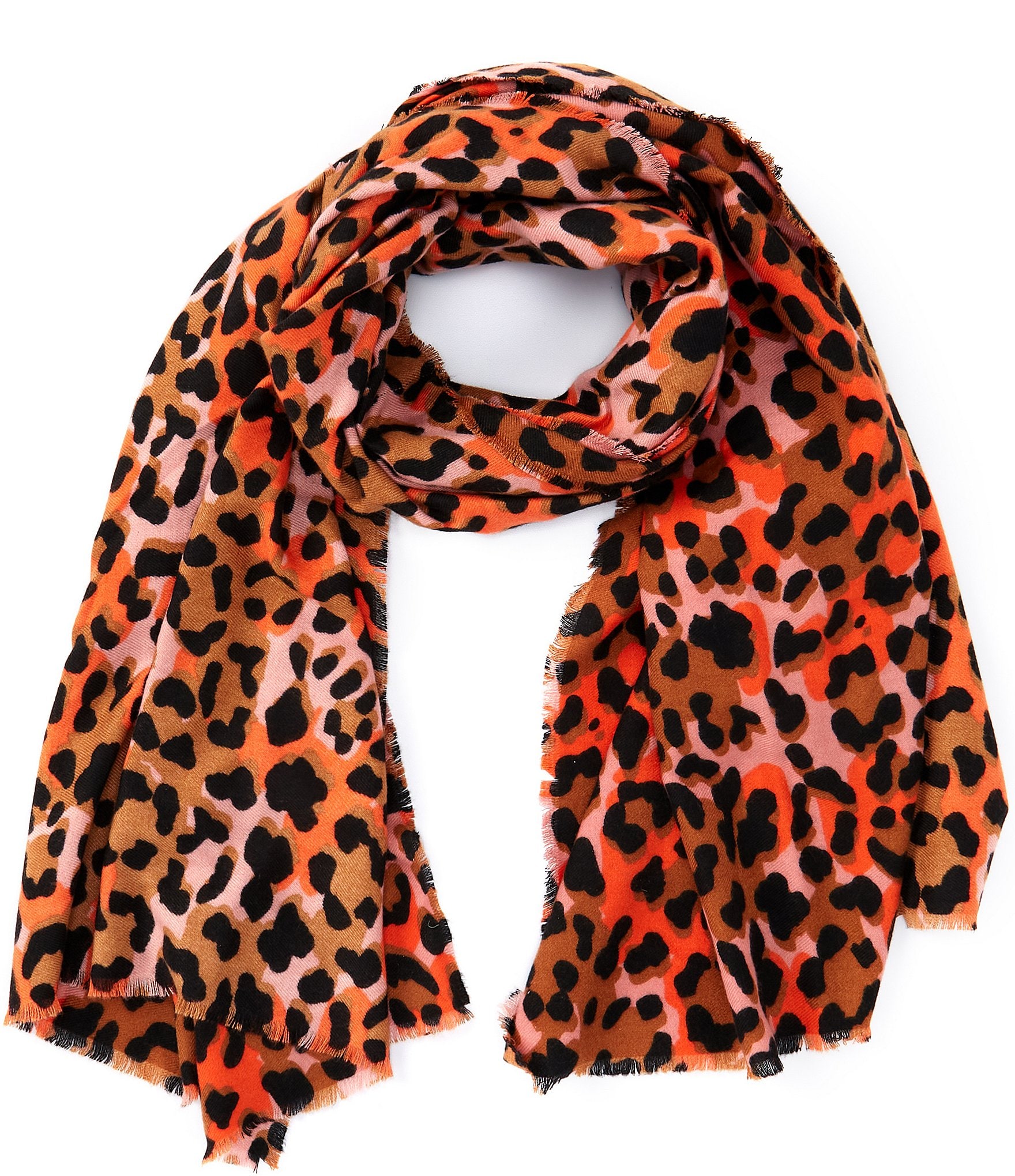 Anna & Ava Multi Leopard Oblong Scarf