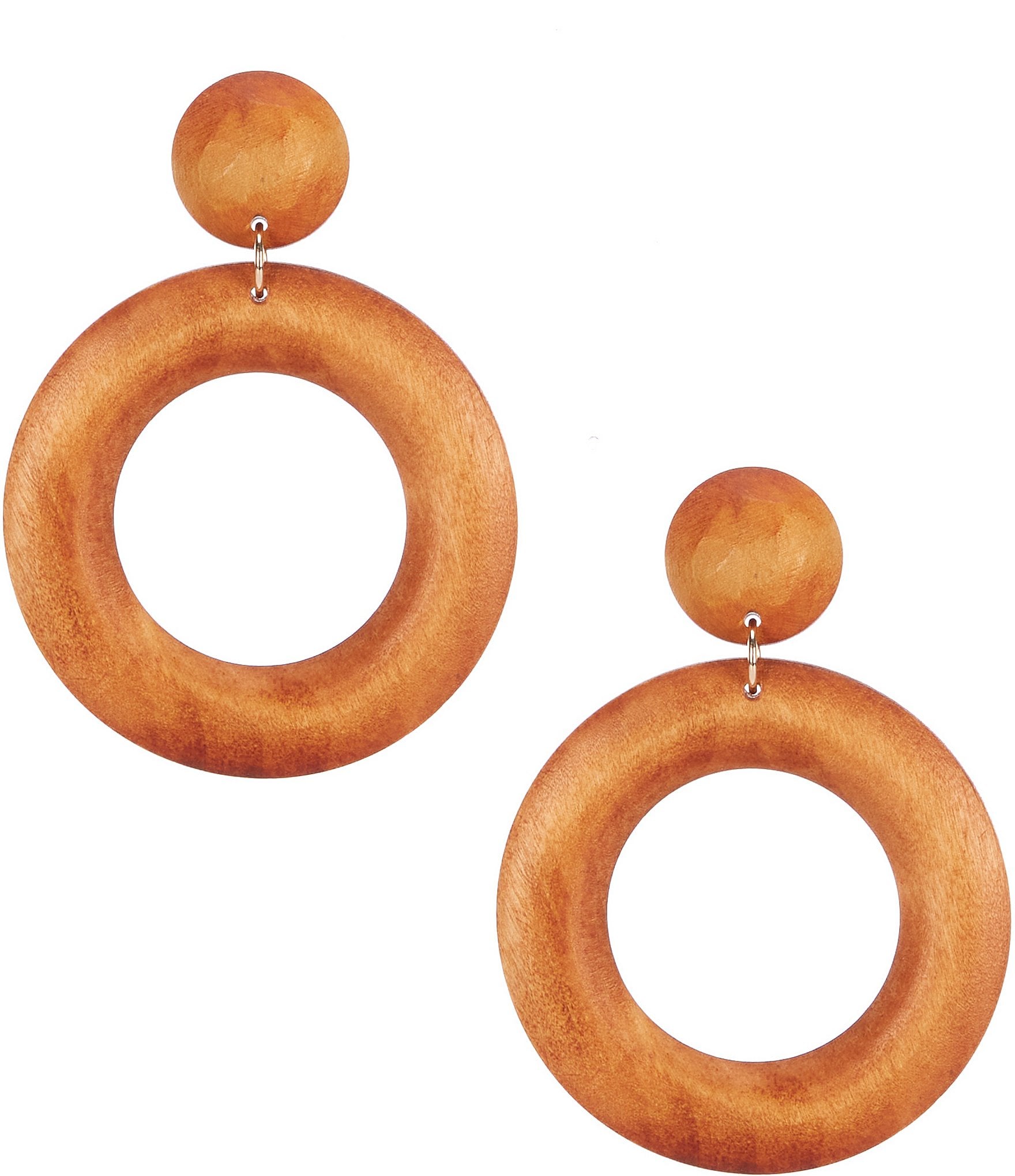 Anna & Ava Oversize Wood Circle Statement Drop Earrings