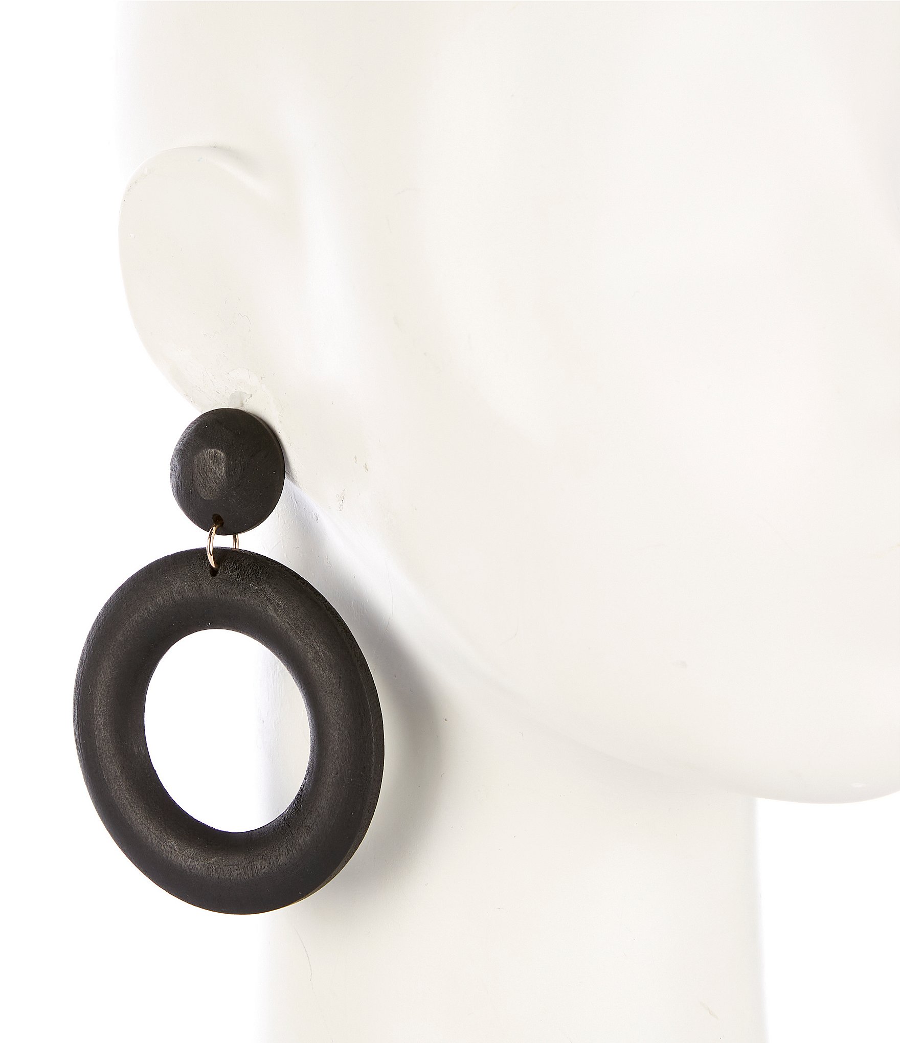 Anna & Ava Oversize Wood Circle Statement Drop Earrings