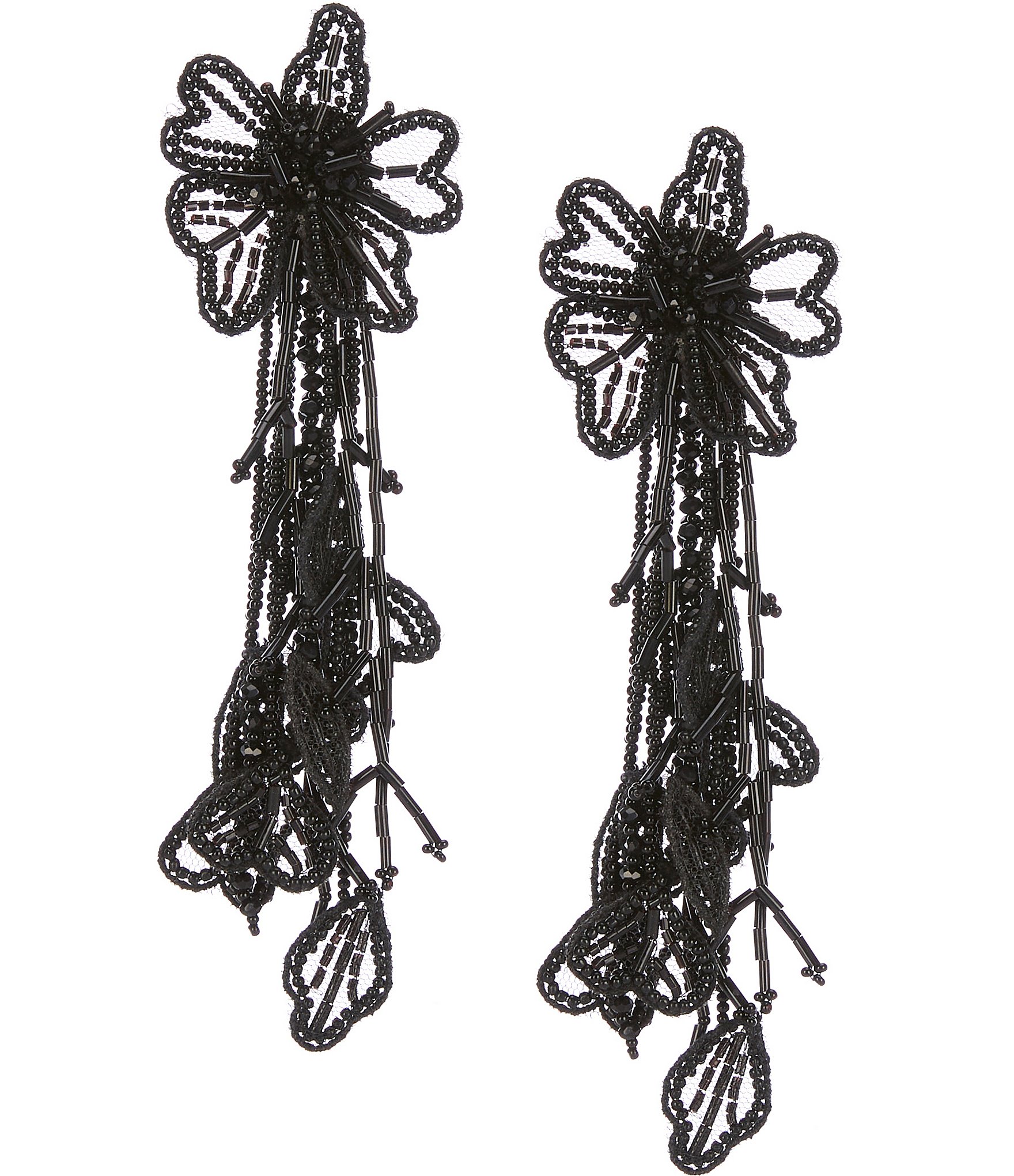 Anna & Ava Oversized Beaded Flower Statement Drop Earrings