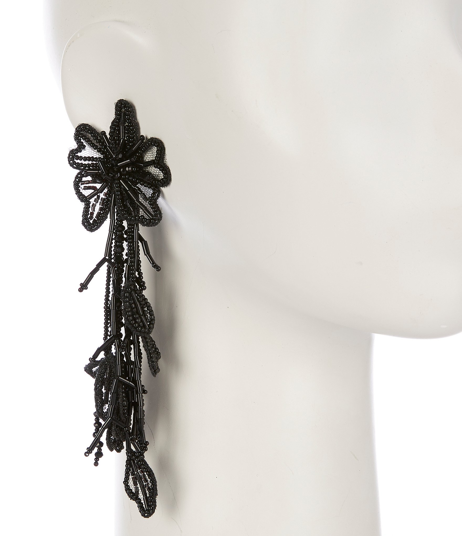 Anna & Ava Oversized Beaded Flower Statement Drop Earrings