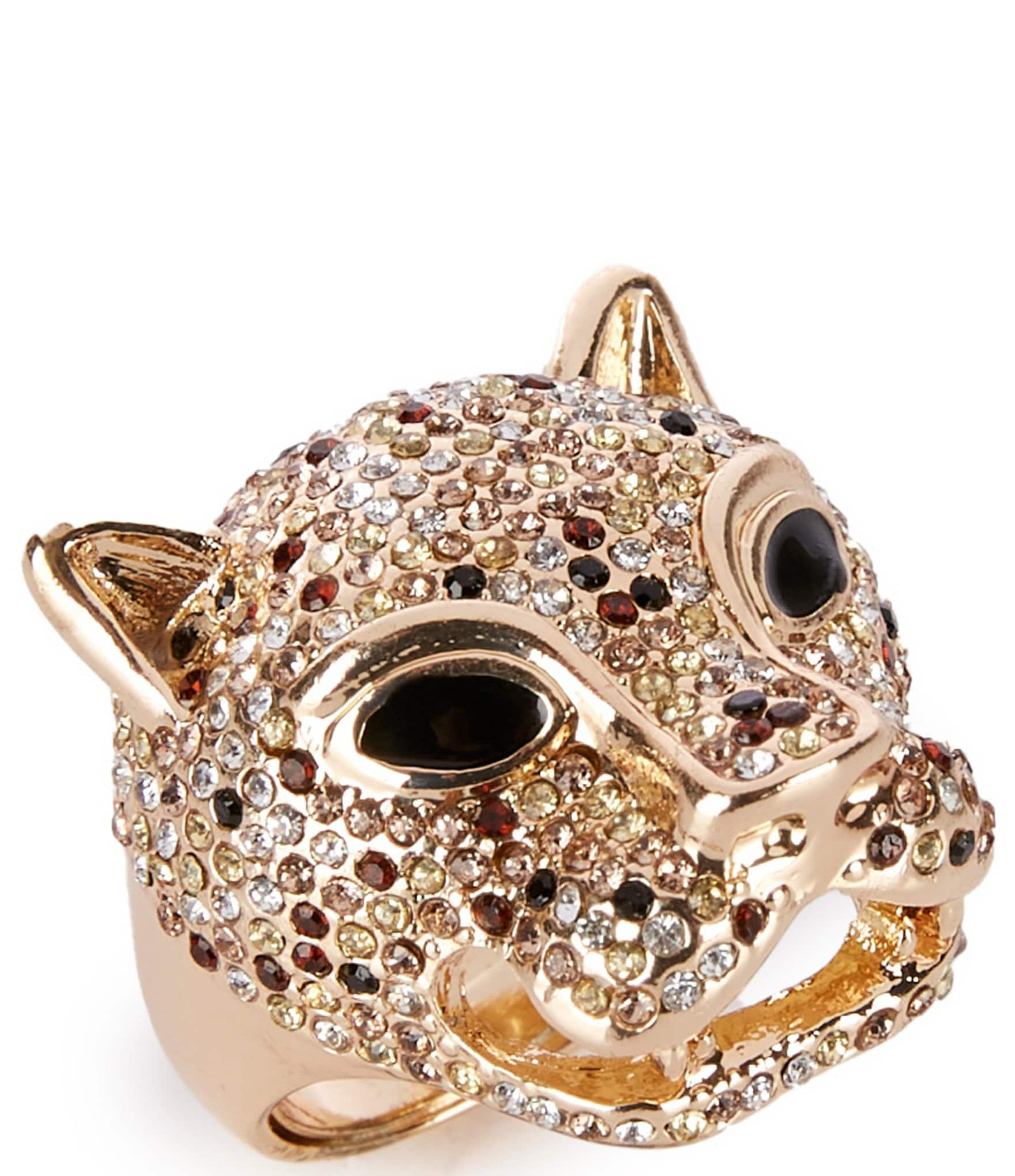 Anna & Ava Pave Tiger Rhinestone Statement Ring