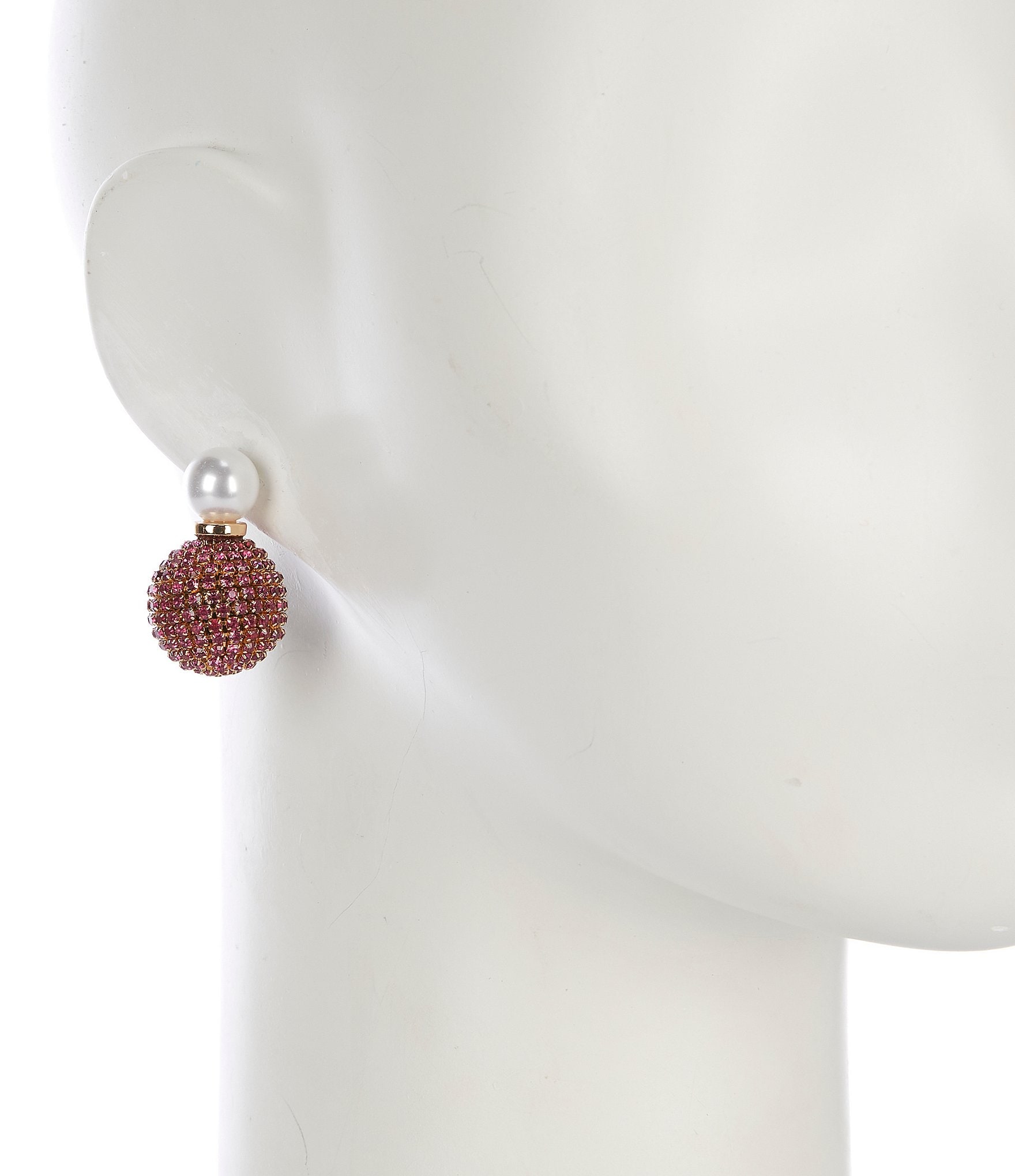 Anna & Ava Pearl and Rhinestone Double Ball Drop Earrings