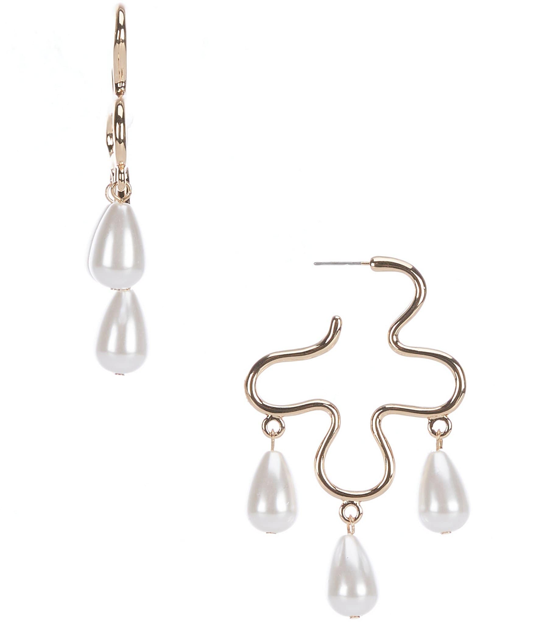 Anna & Ava Pearl Drops Loopy Hoop Earrings