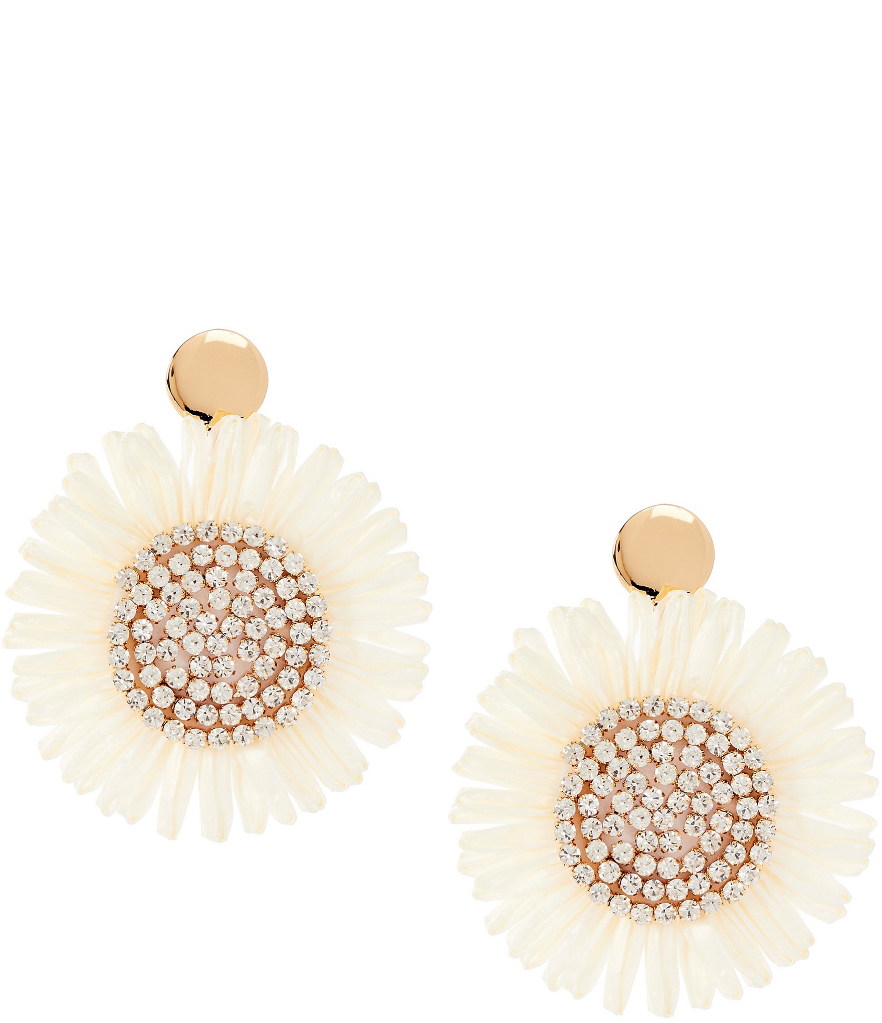 Anna & Ava Raffia Flower Resort Statement Drop Earrings