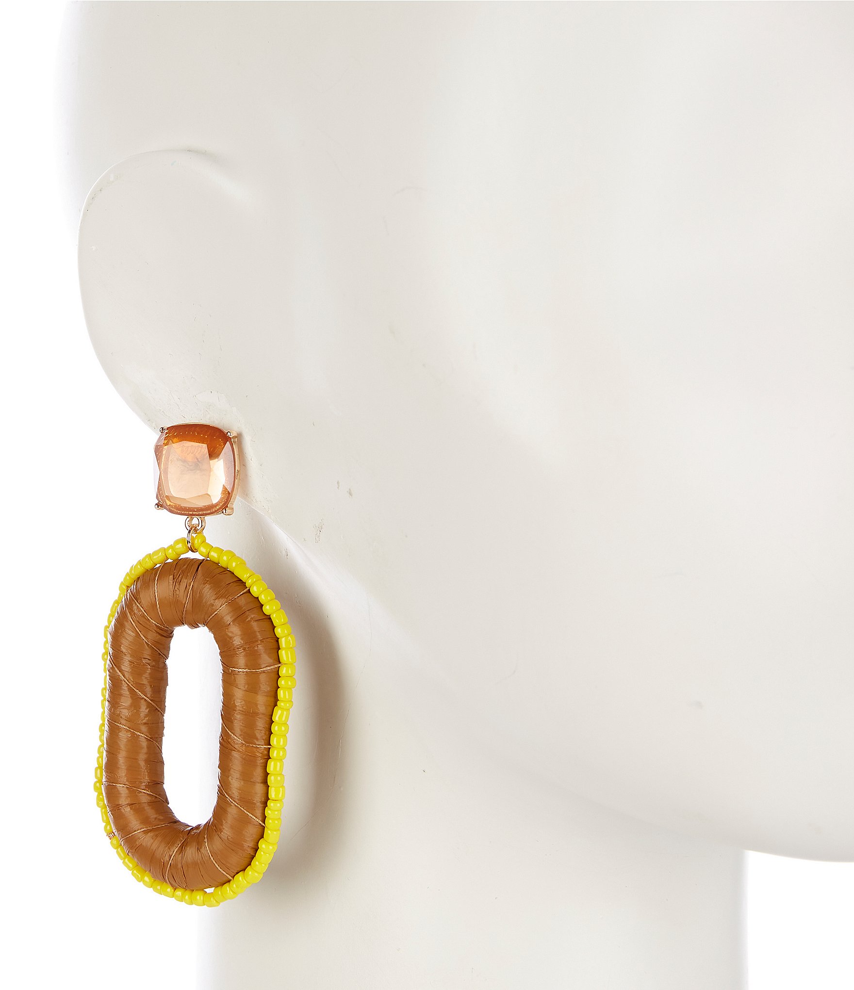 Anna & Ava Raffia Oval Statement Drop Earrings