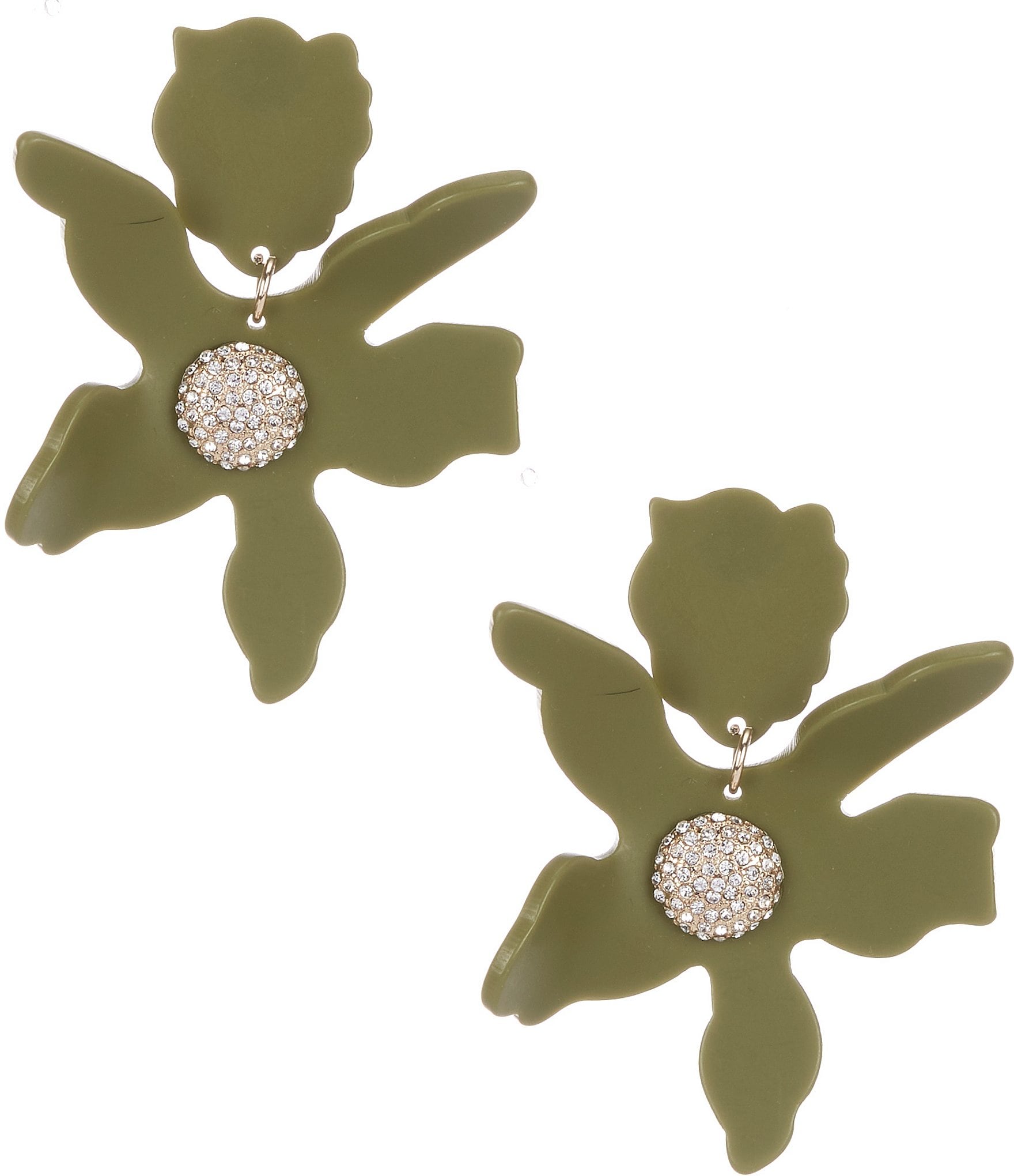 Anna & Ava Resin Flower Rhinestone Statement Drop Earrings